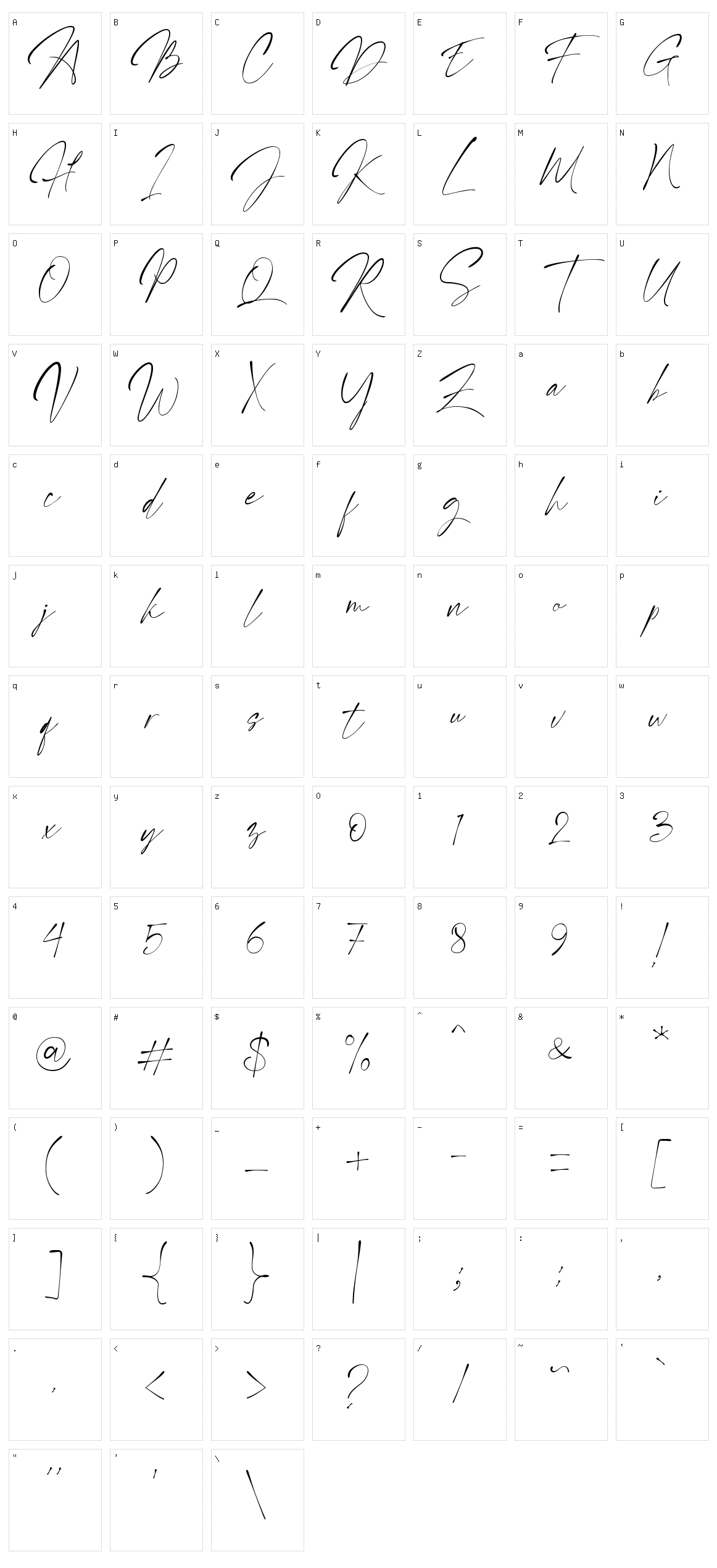 Kallisty Character Set