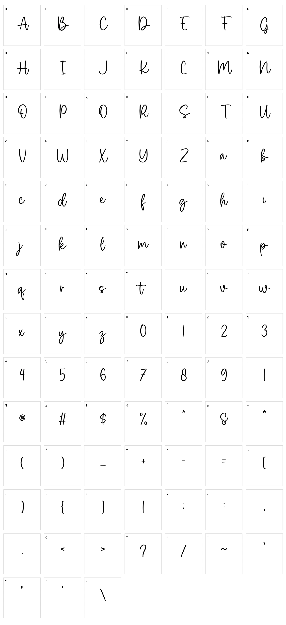 Kamila Character Set