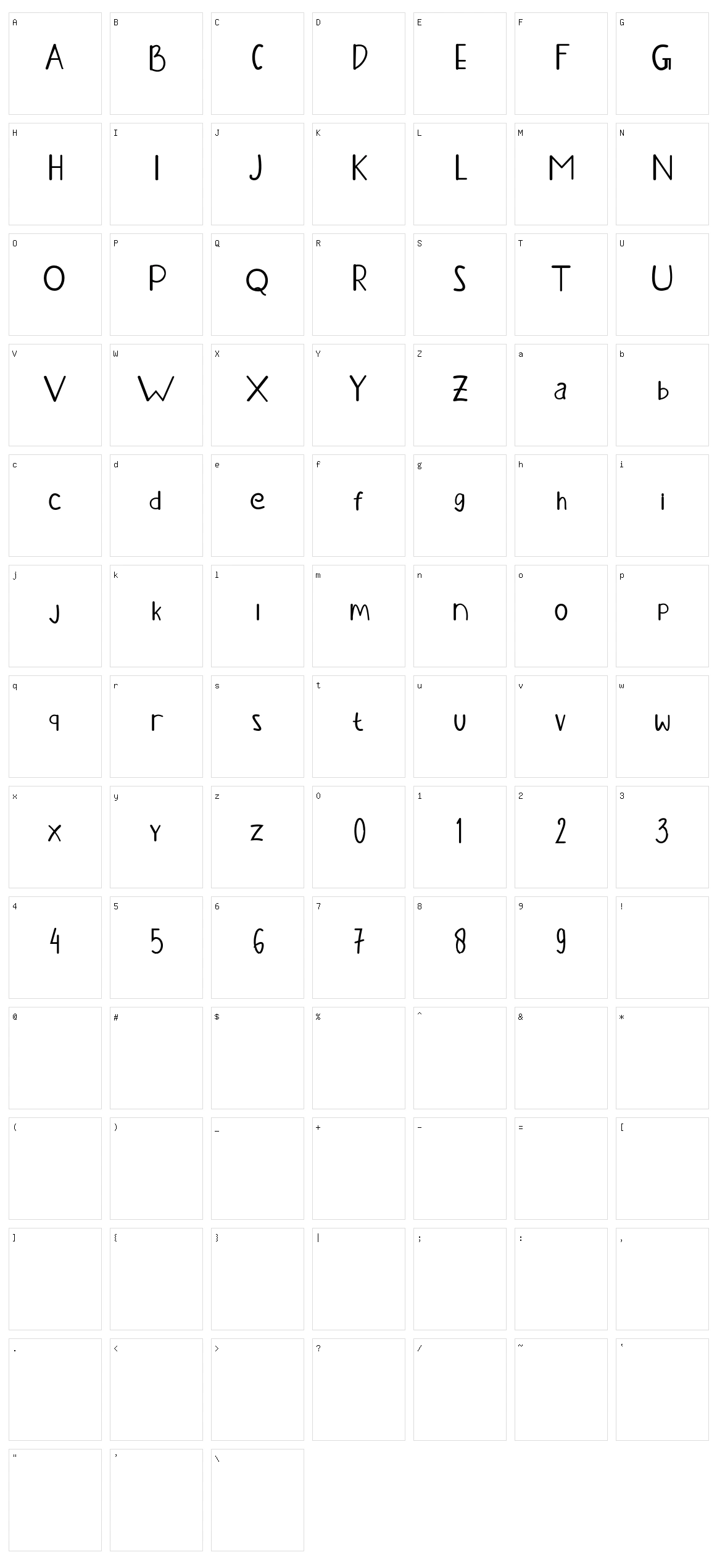 Kanzalea Character Set