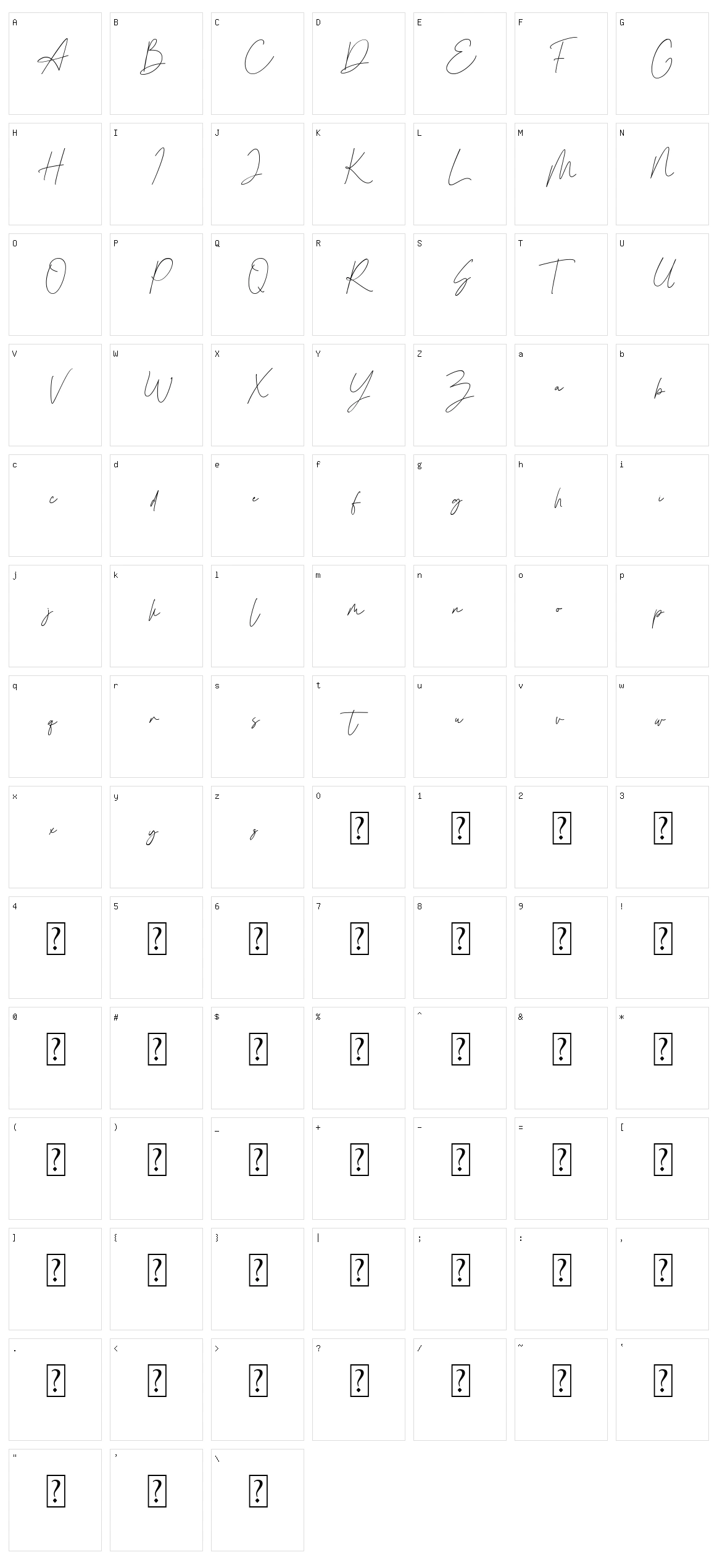 Kaori Character Set