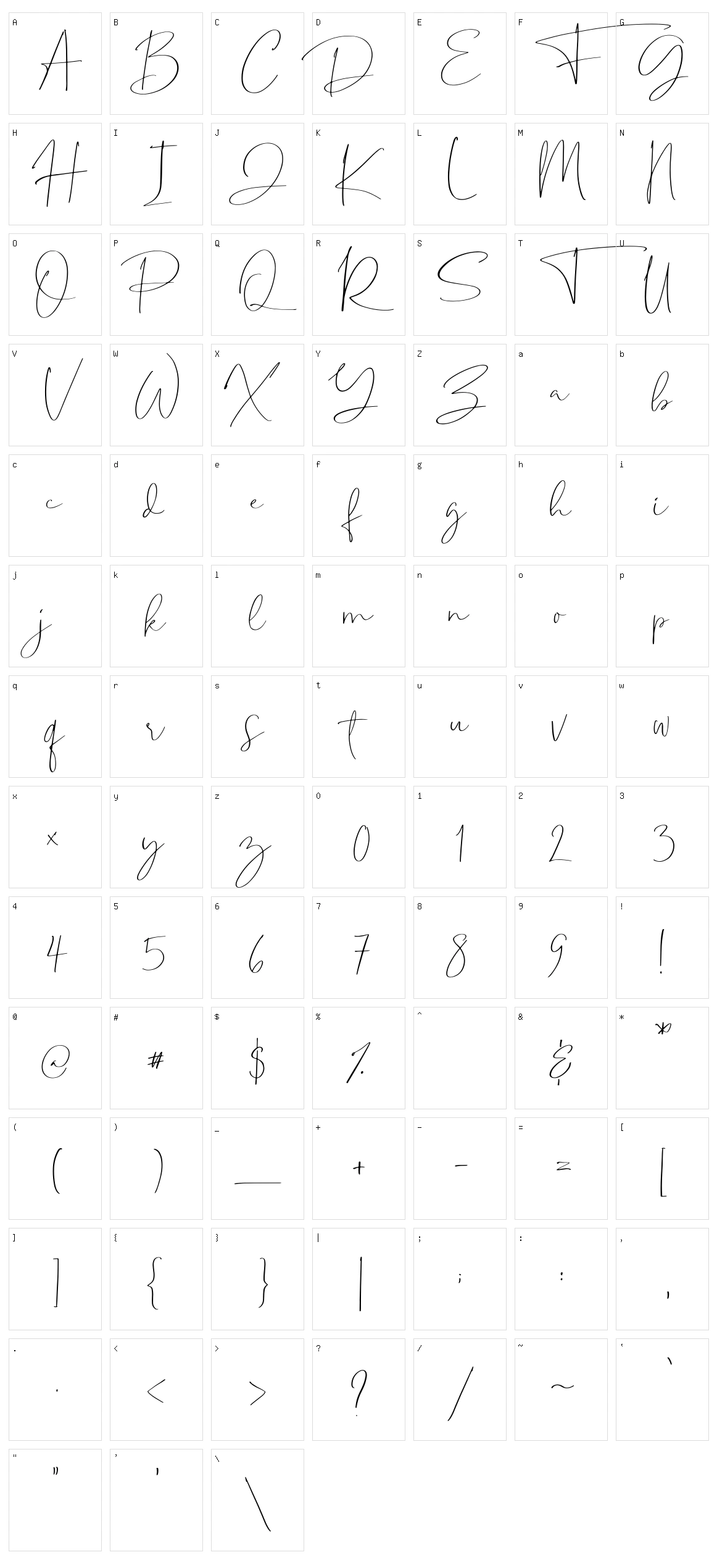 Kastangel Character Set