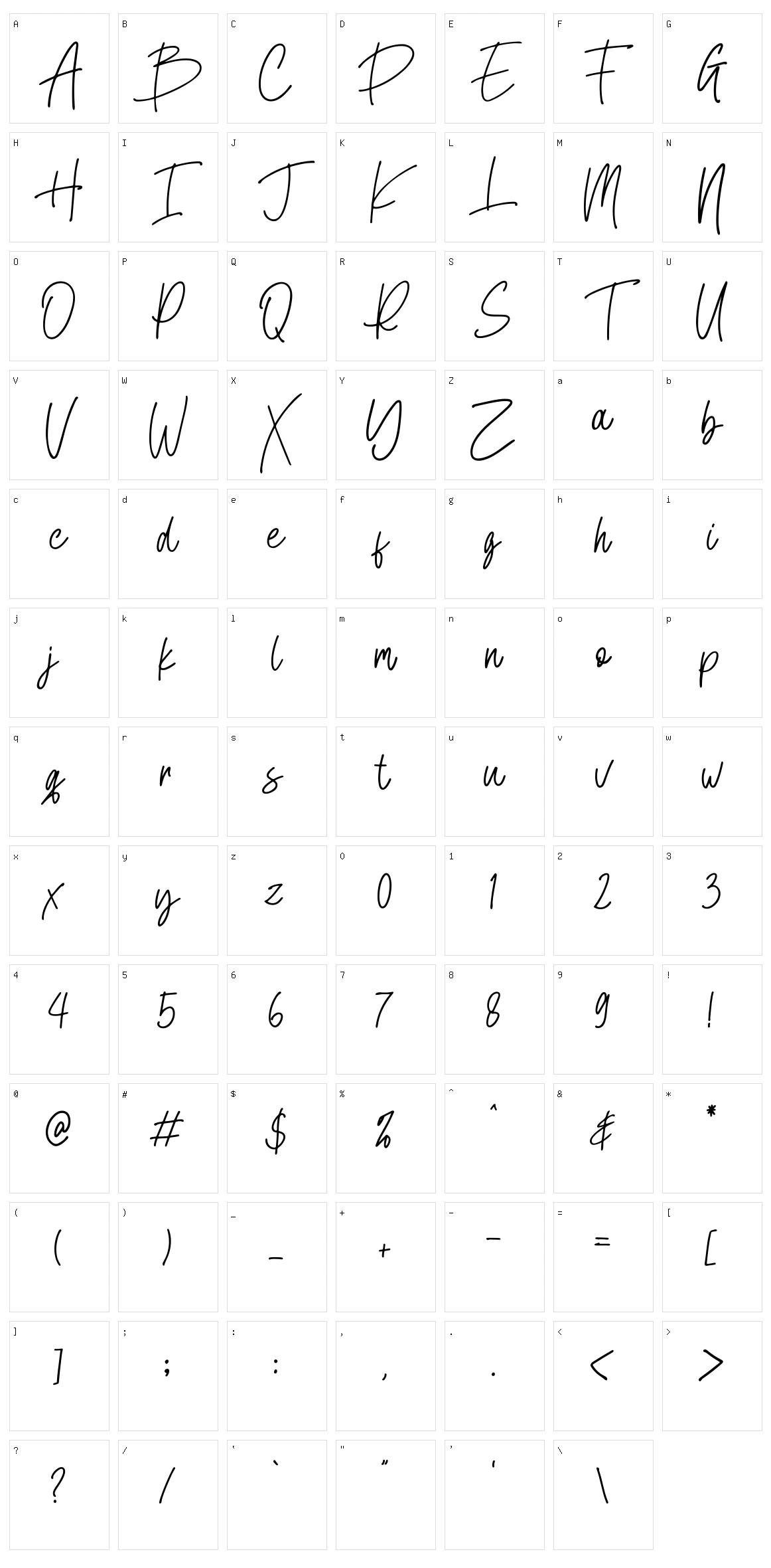 Kastangel Character Set