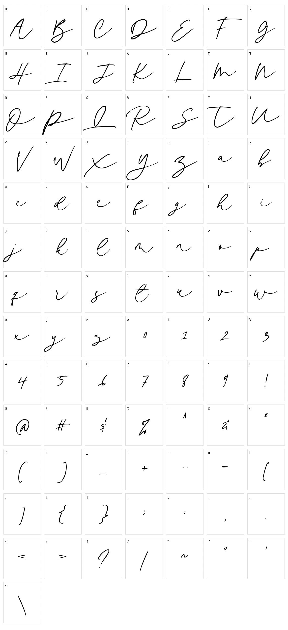 Kastina Character Set