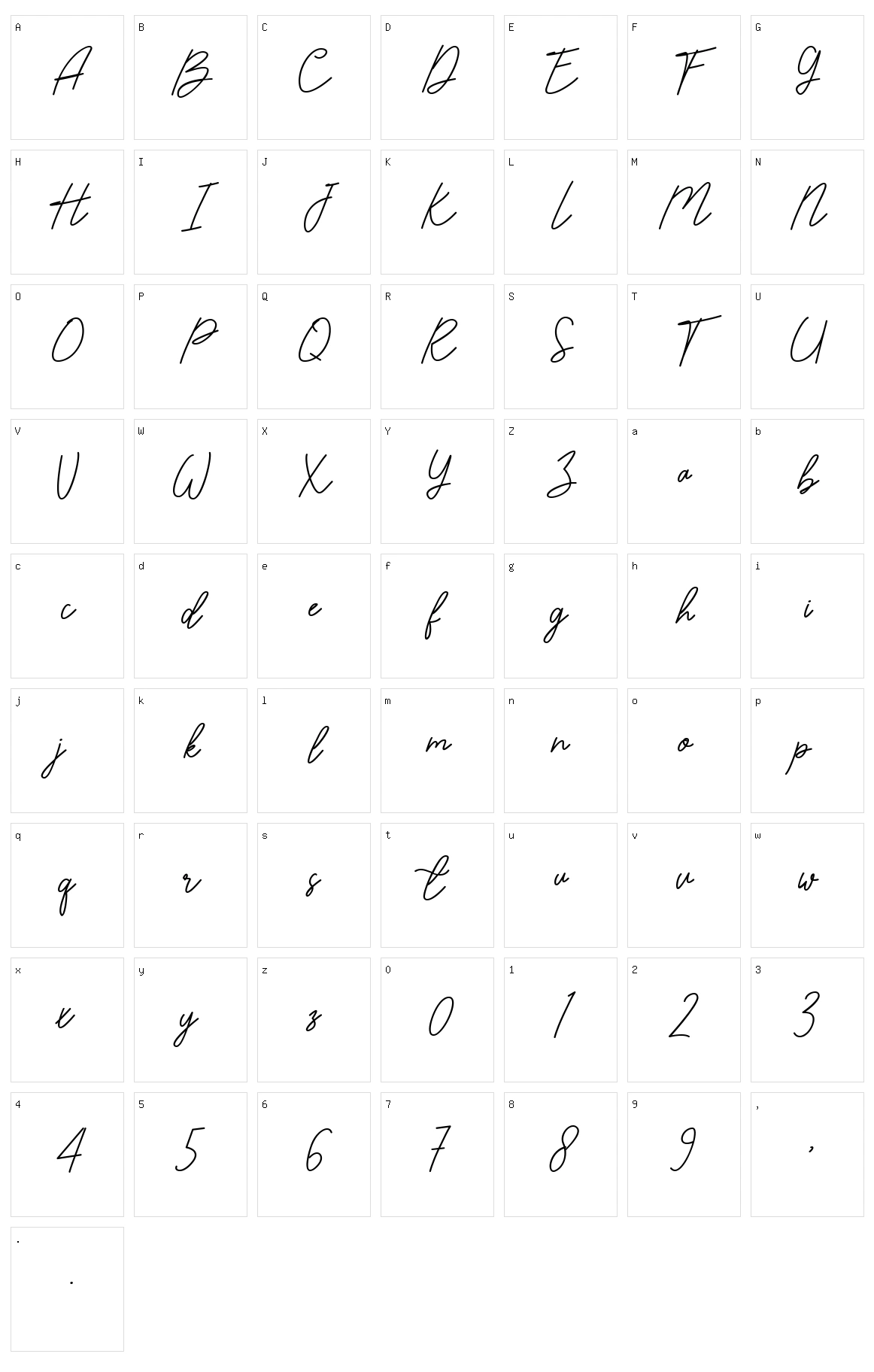 Kasturi Character Set