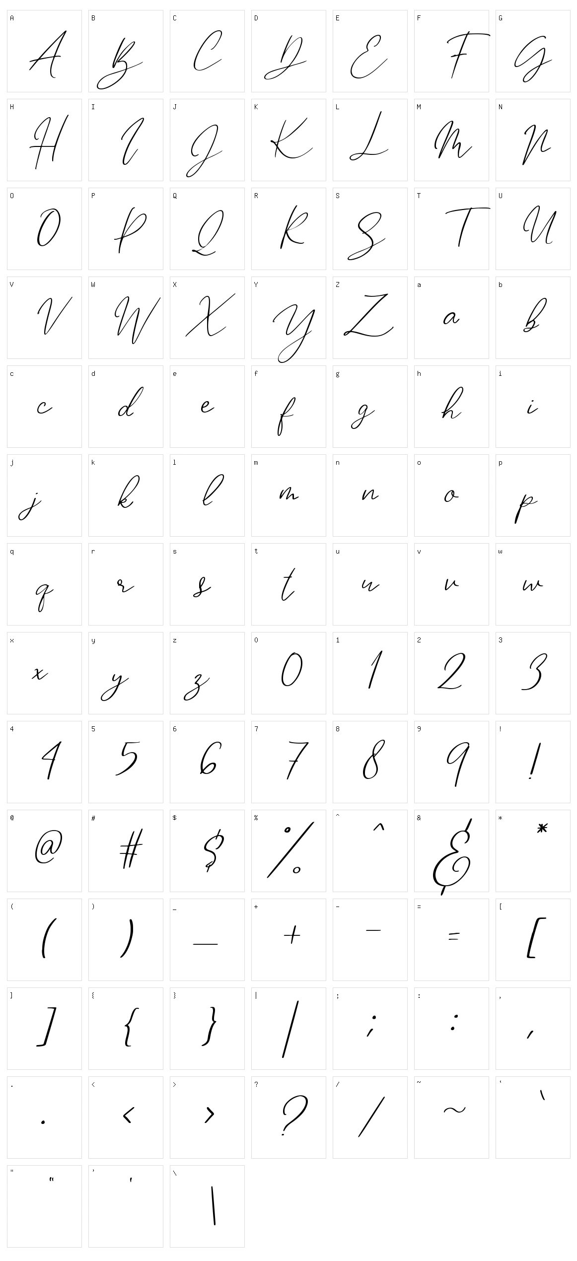 Katalia Character Set