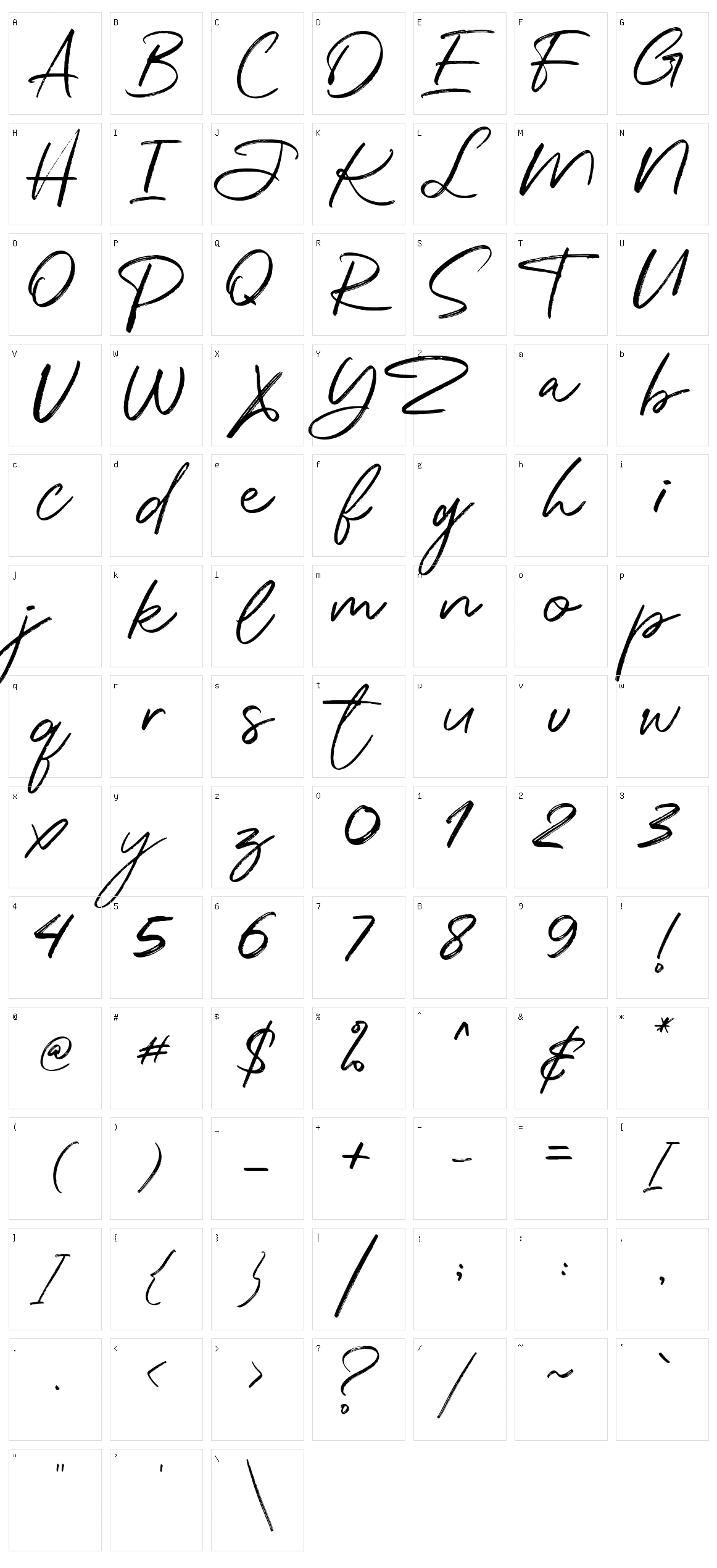 Katherina Signature Character Set