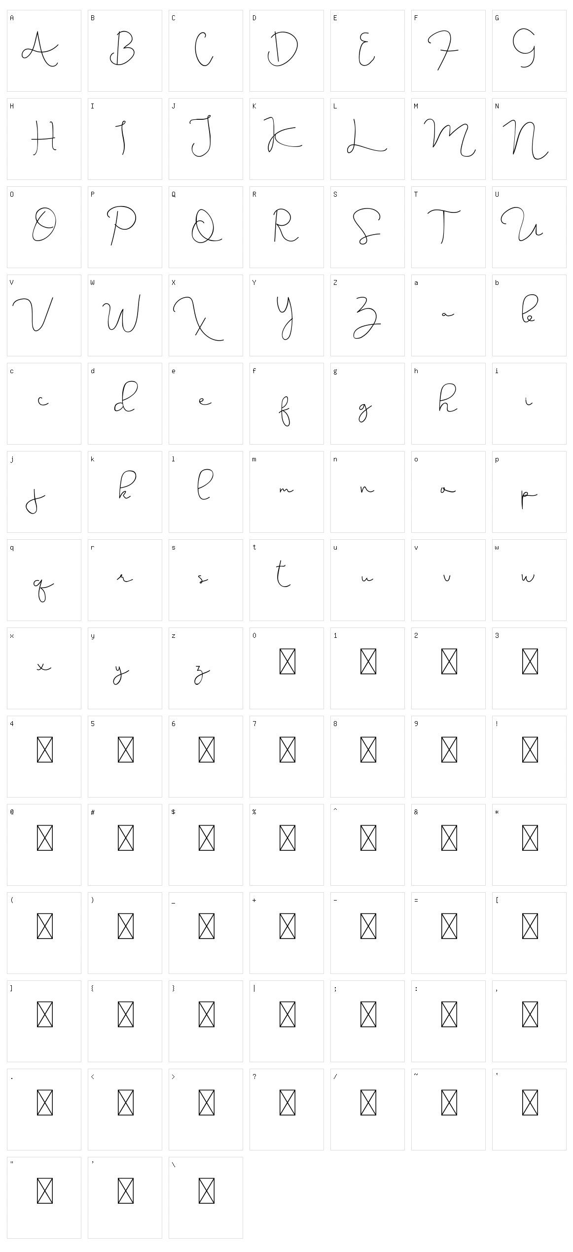 Kathreen Smith Character Set