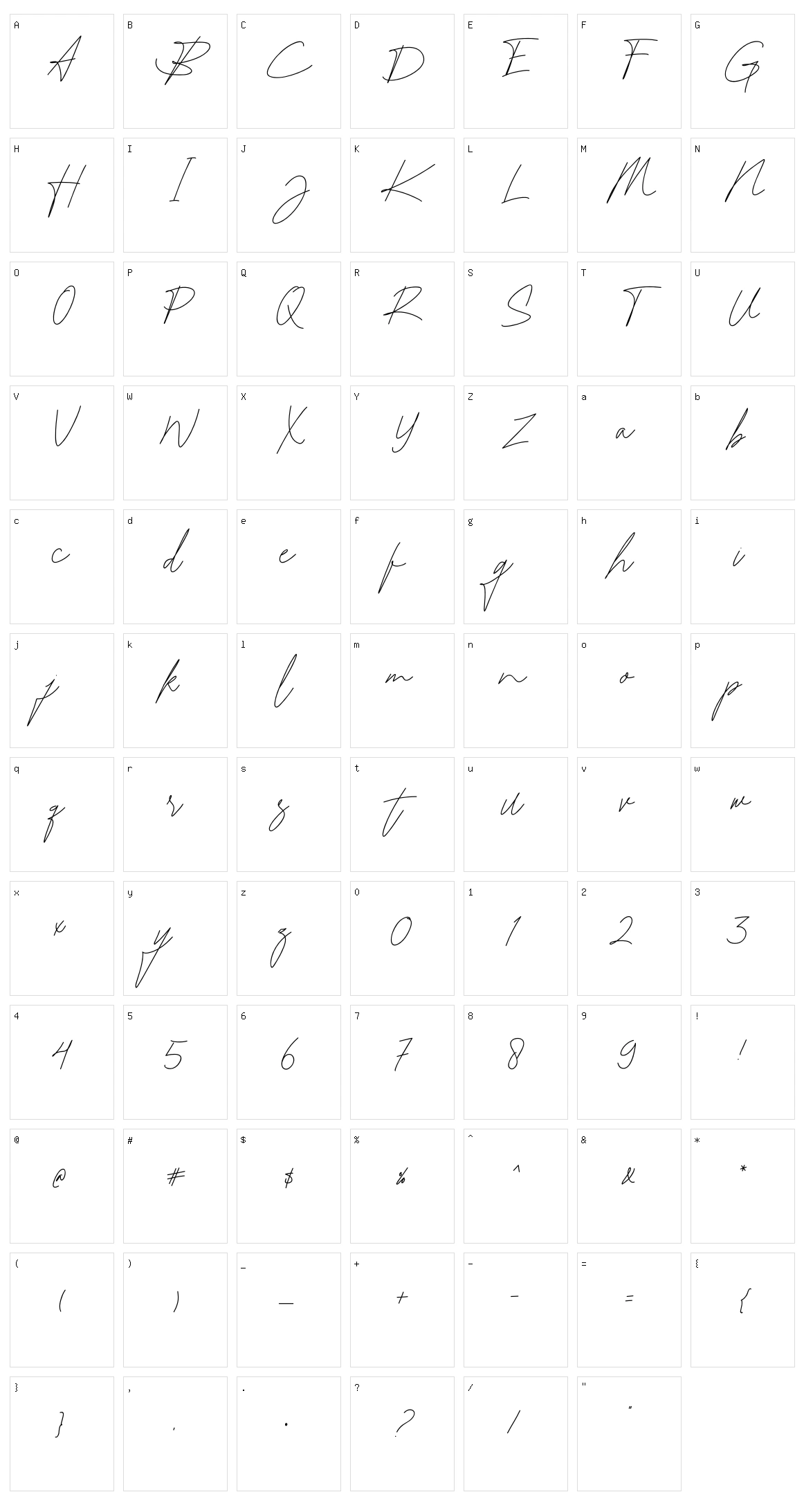 Katrina Signature Character Set