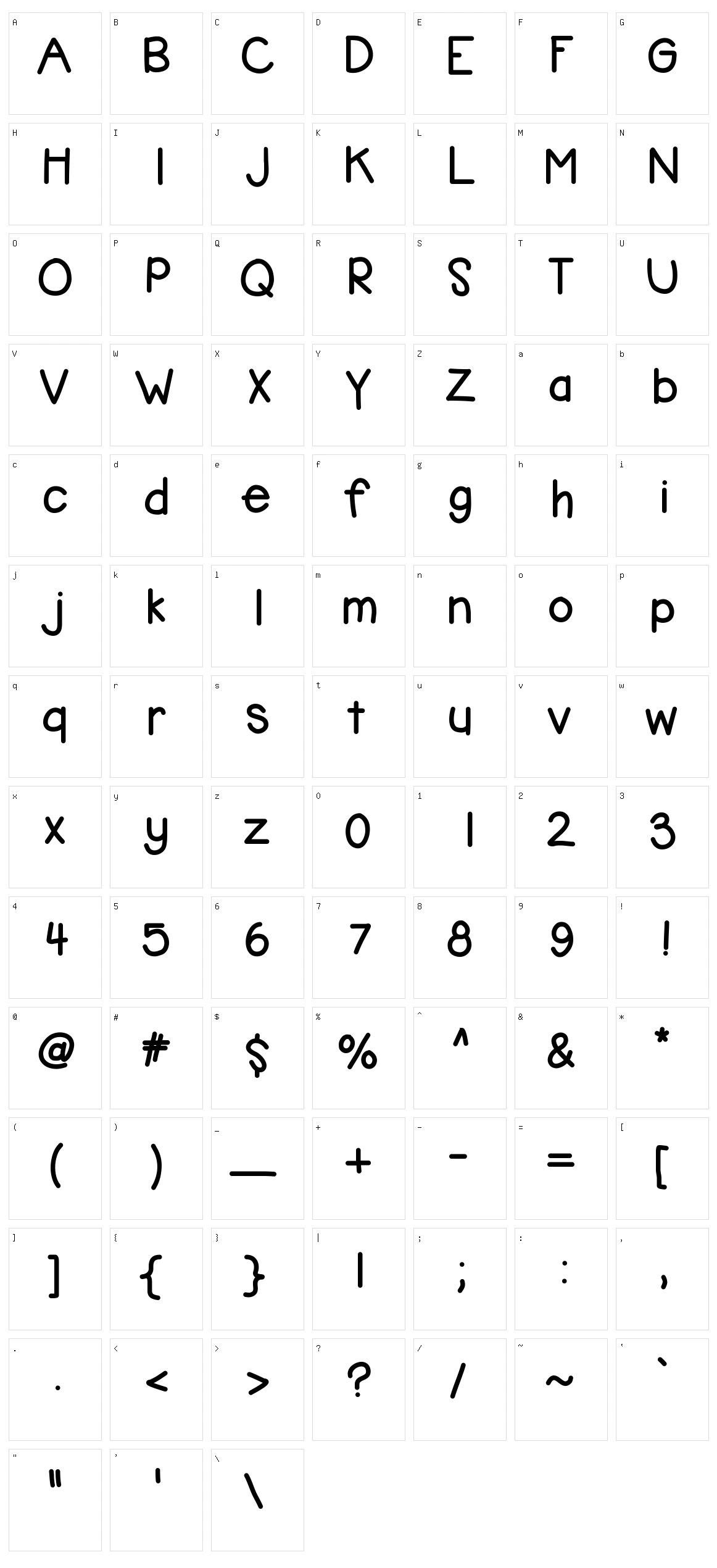 KB Bubblegum Character Set