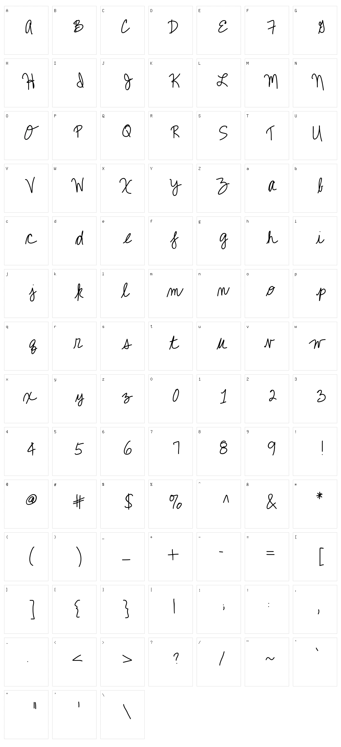 KB Call Me Character Set