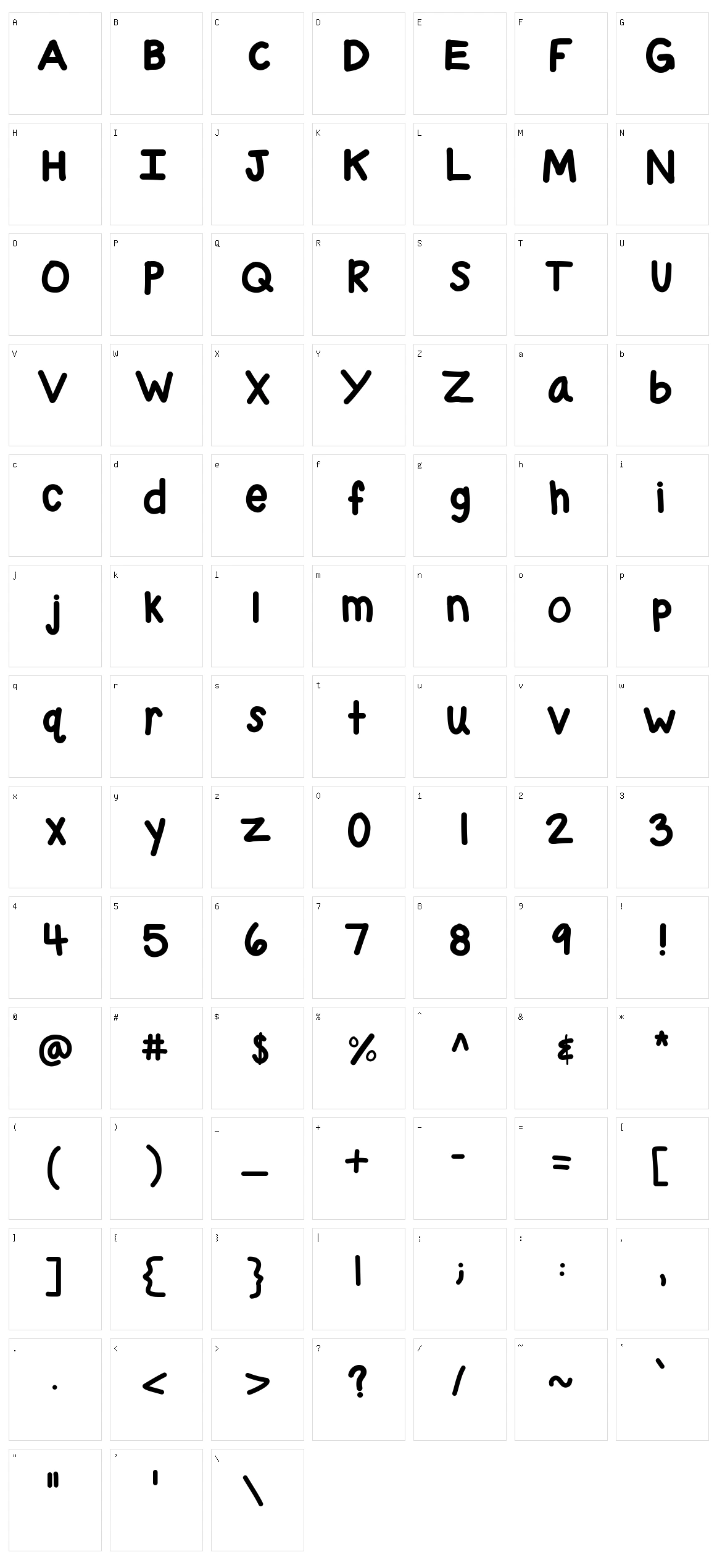KB Chubby Character Set