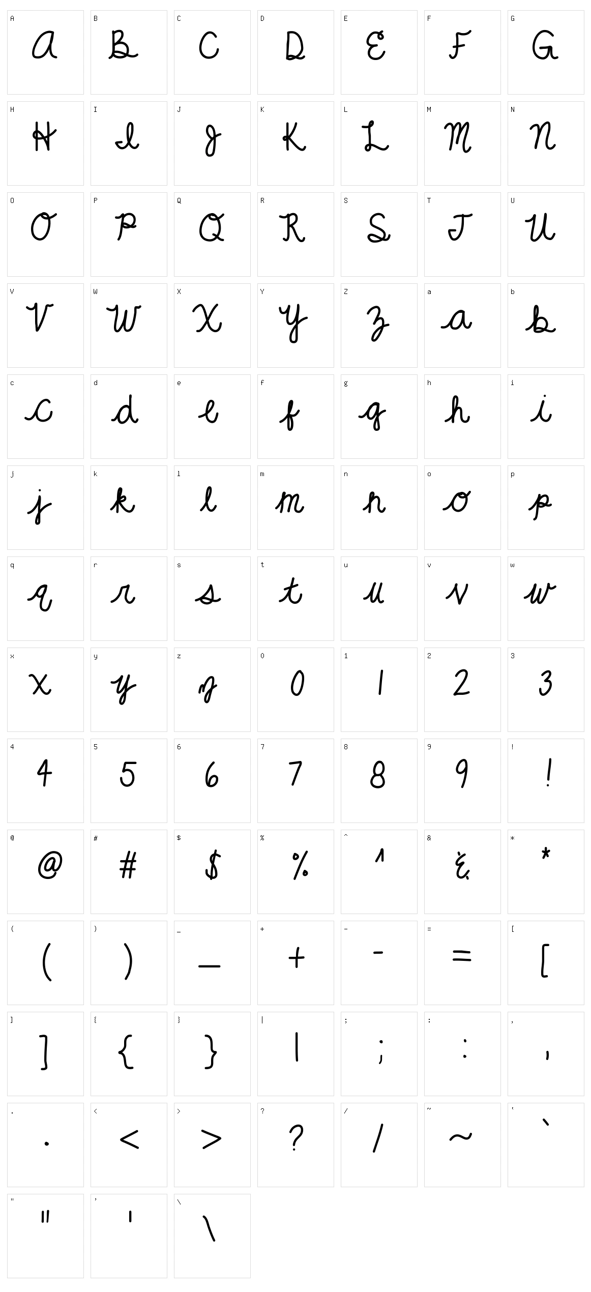 KB Grandeur Character Set