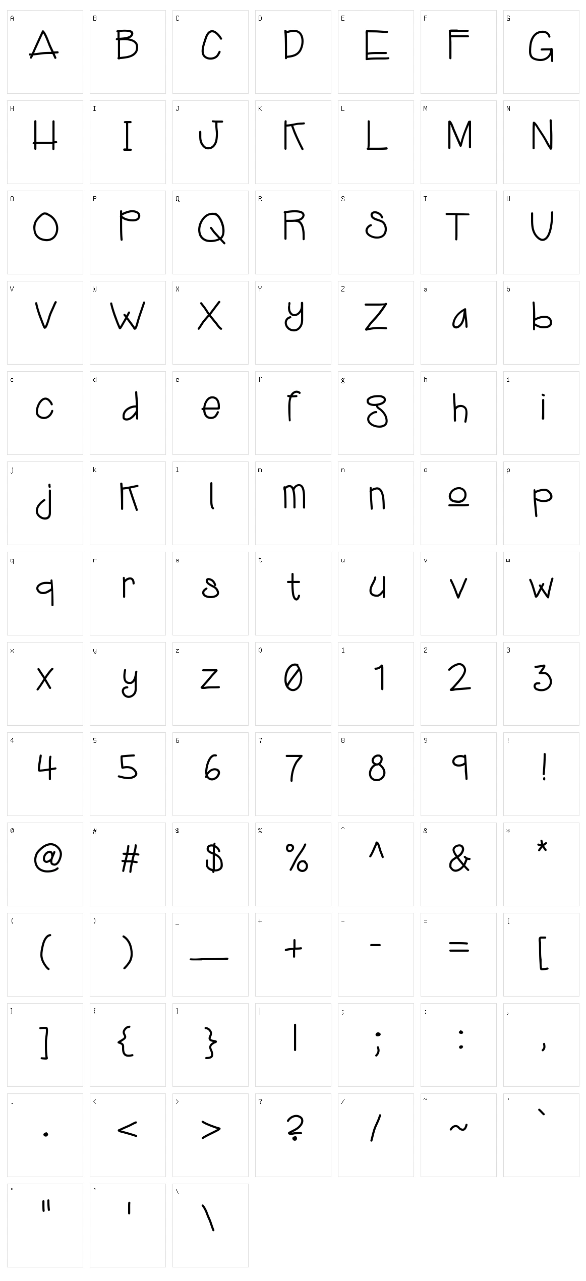 KB Jukebox Character Set