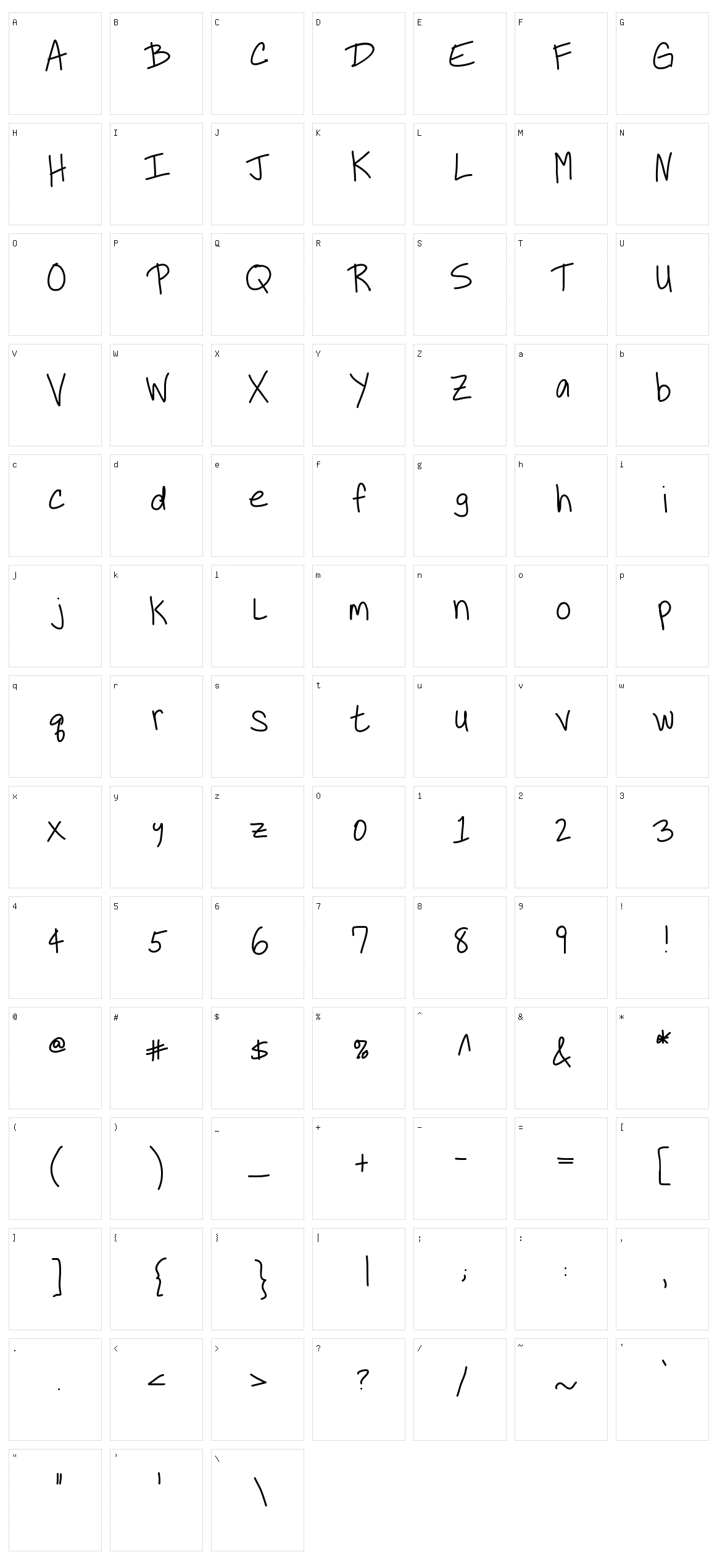 KB Neiled It Character Set
