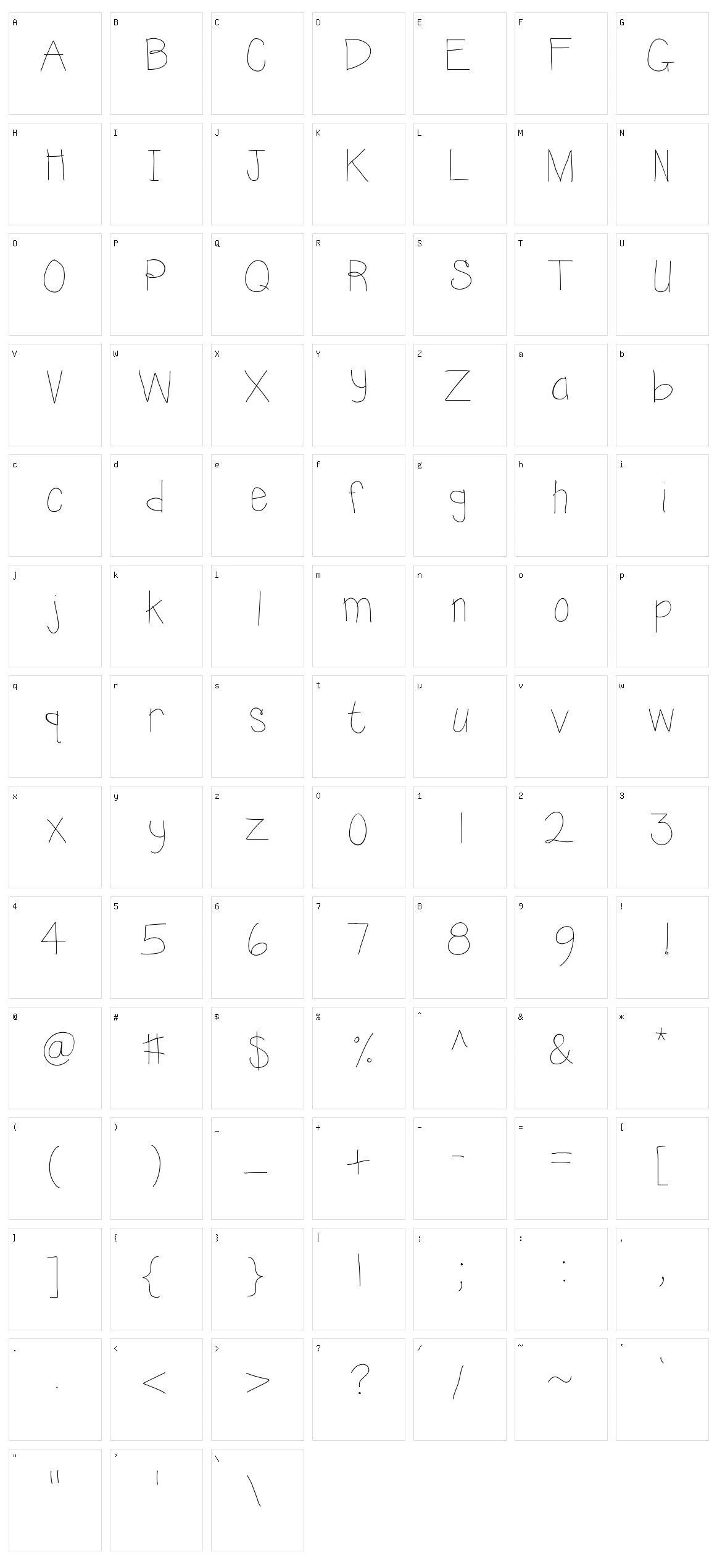 KB Sunshine Character Set