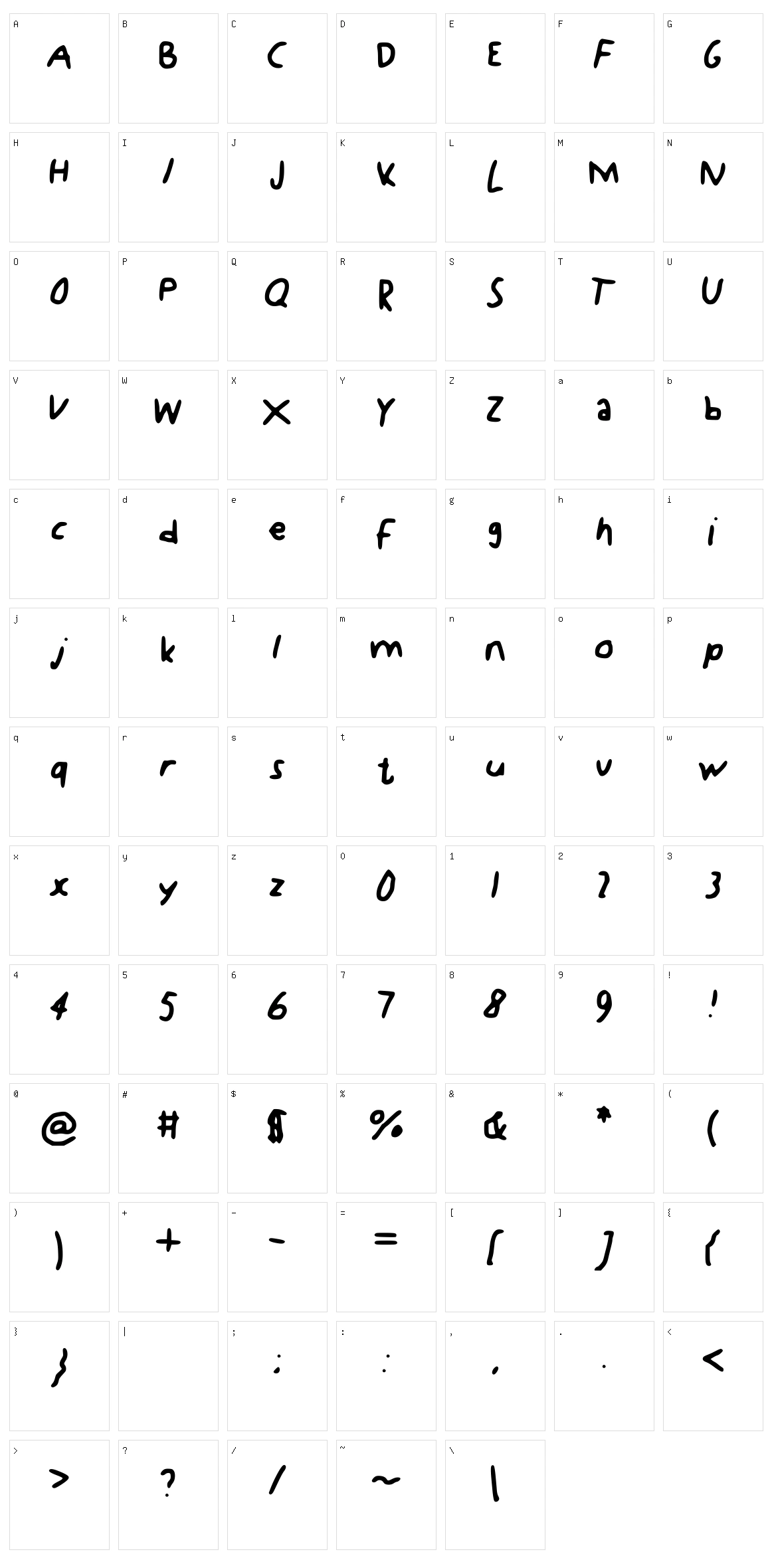 KDG Character Set