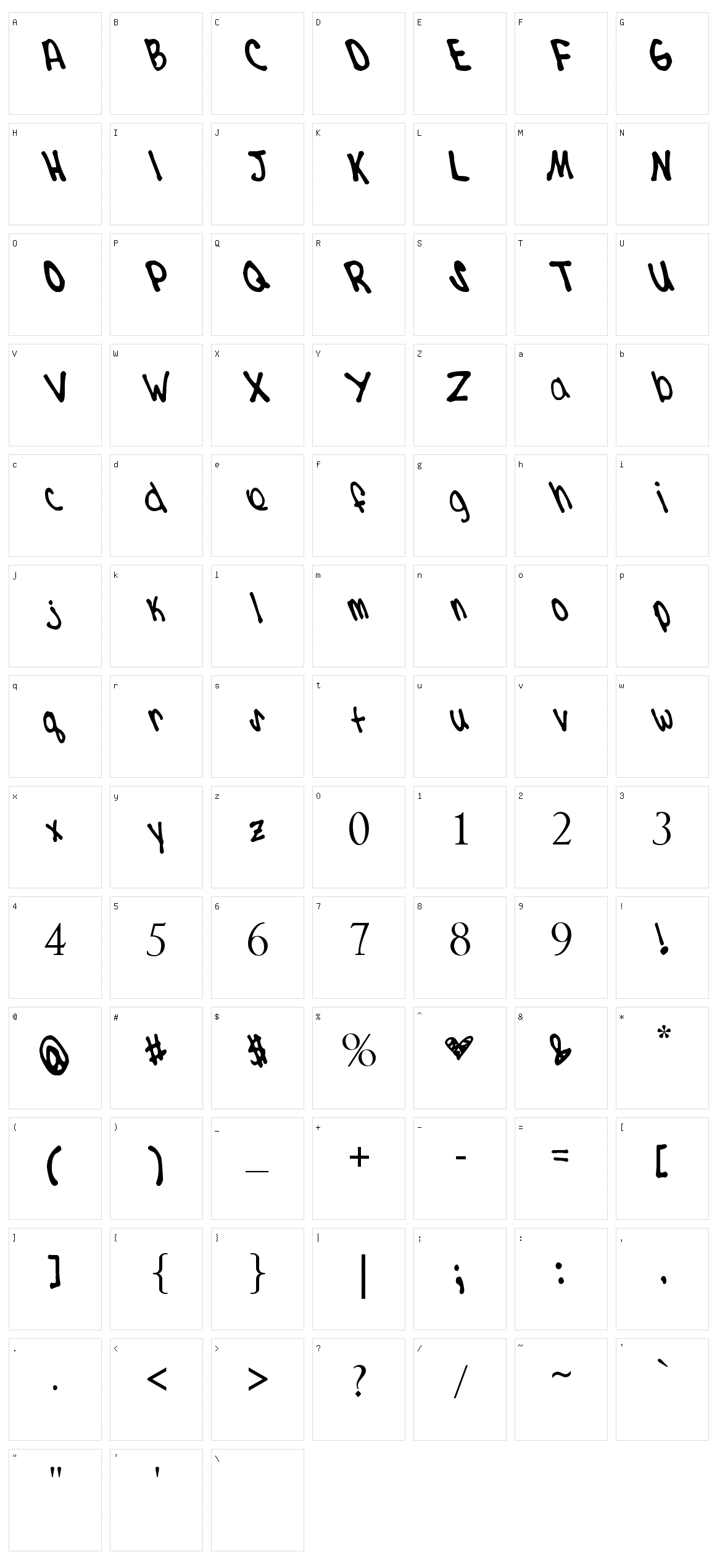 Kdizzle Character Set