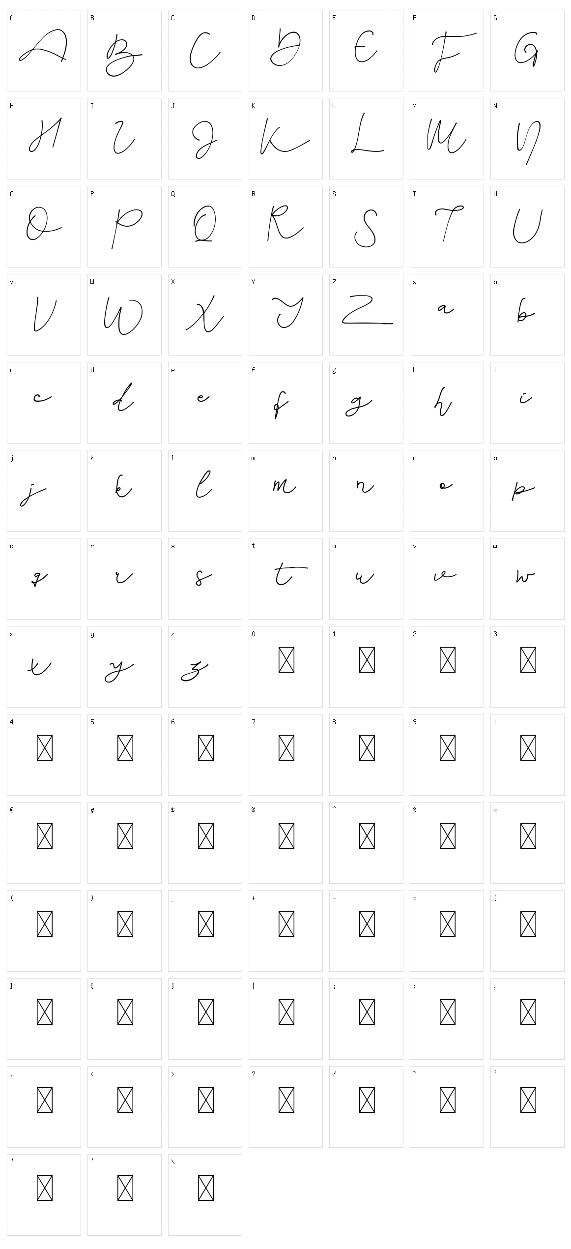 Kelana Moris Character Set
