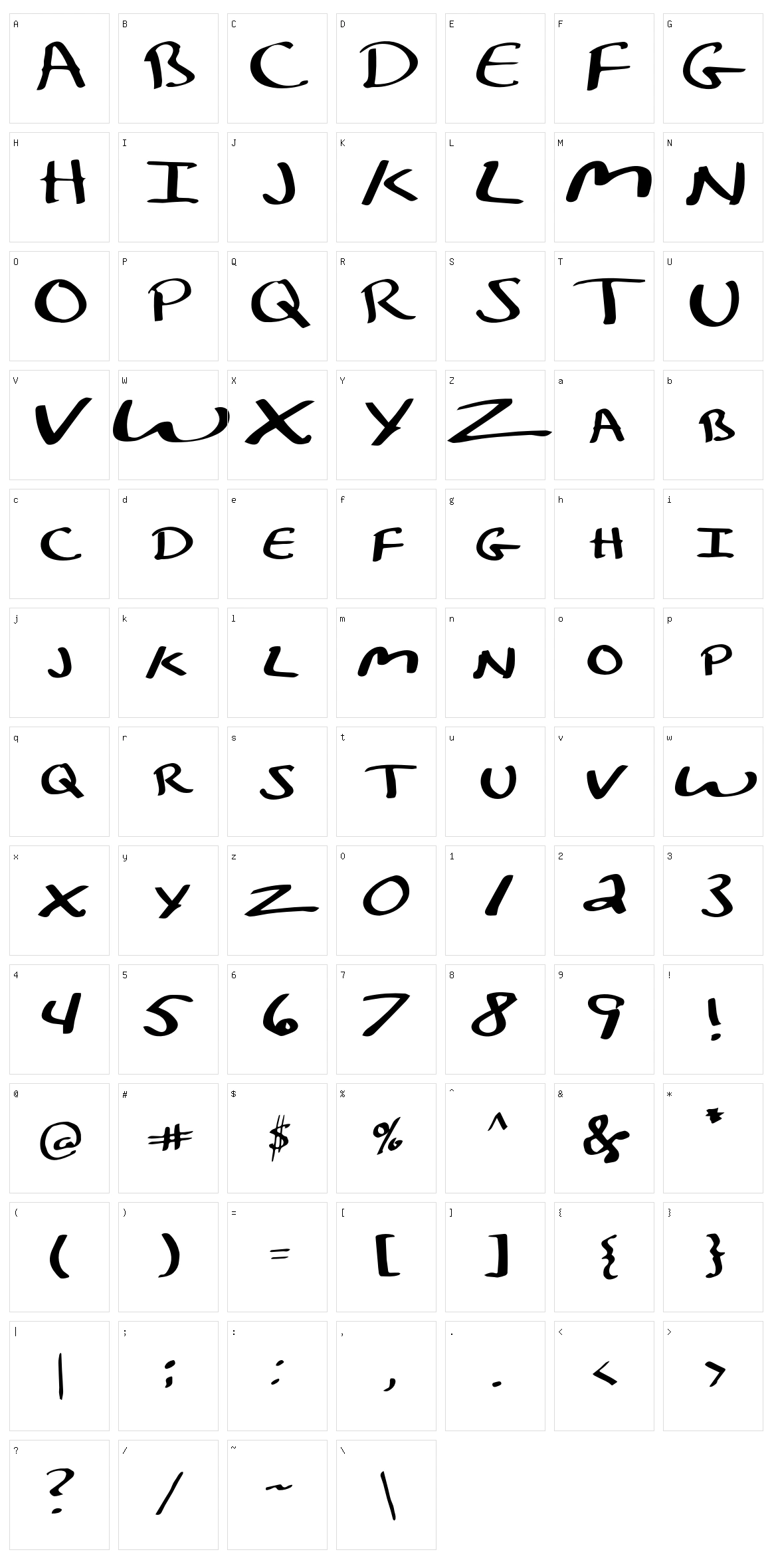 Kelley Calligraphy Character Set