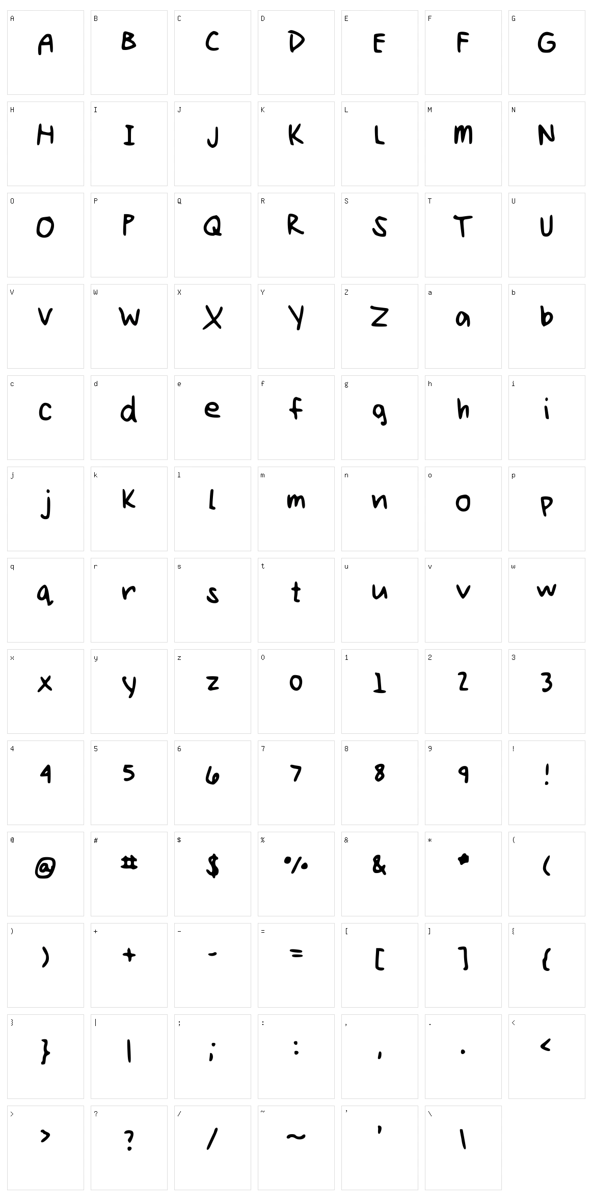 Kellyn Hand Character Set