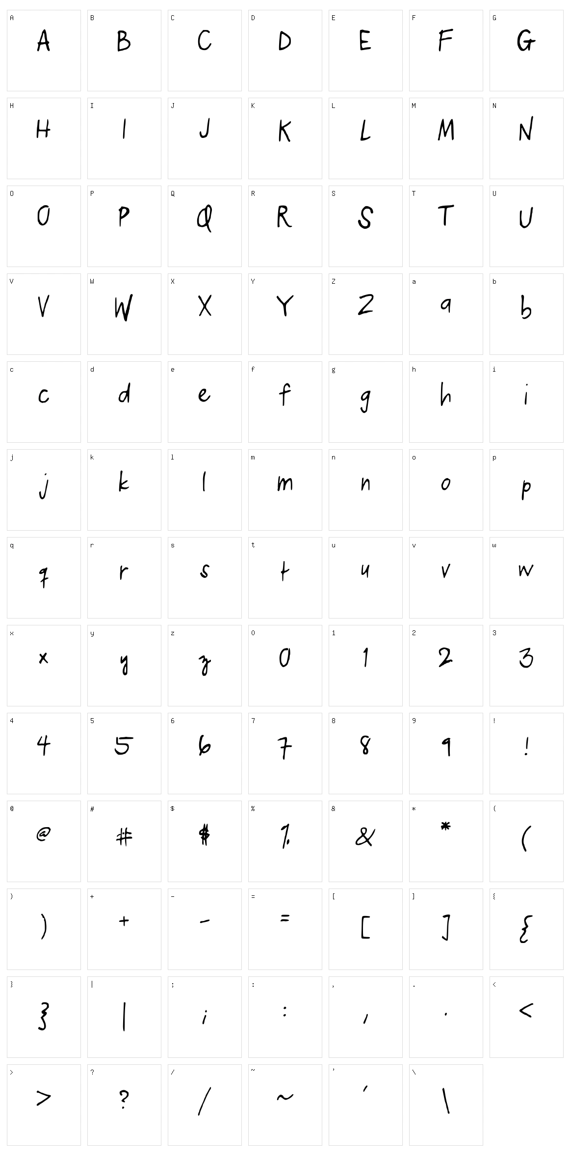 Kelvin Print Character Set