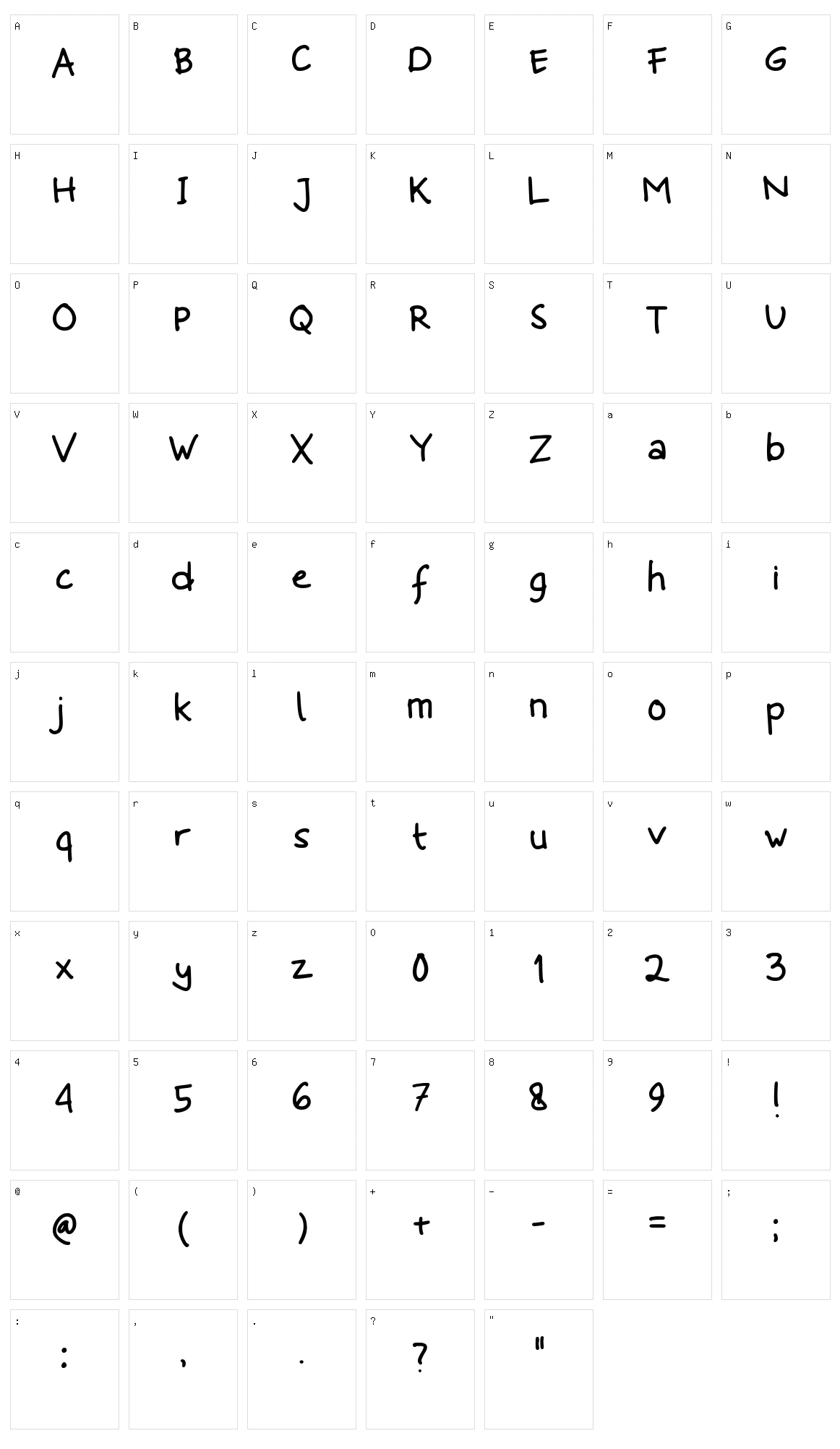 Kenangan Character Set