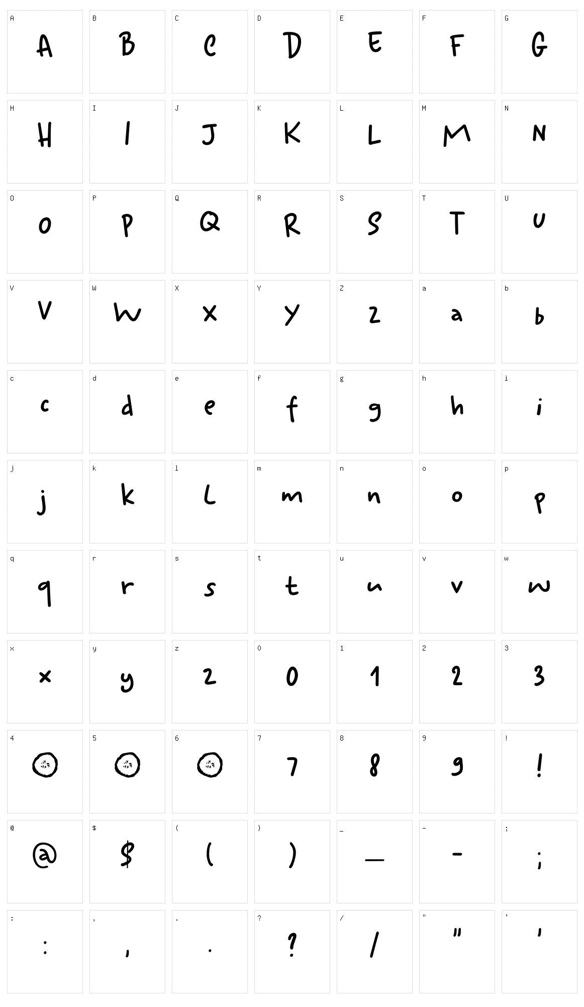 Ketimun Character Set