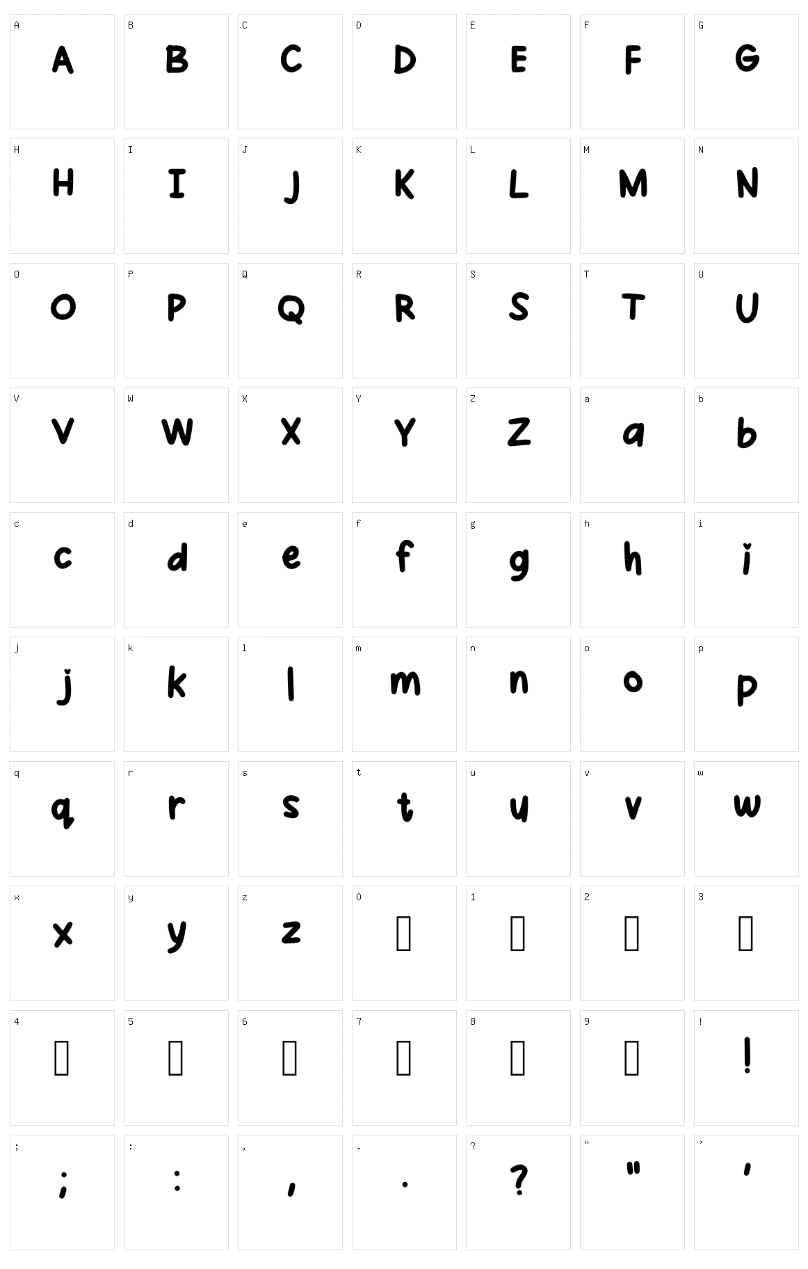 Keycs Handwritting Character Set