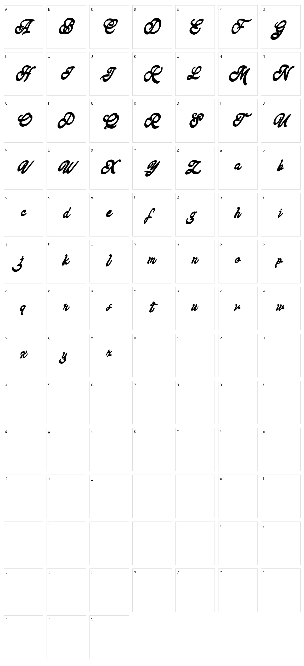 Keyrey Character Set