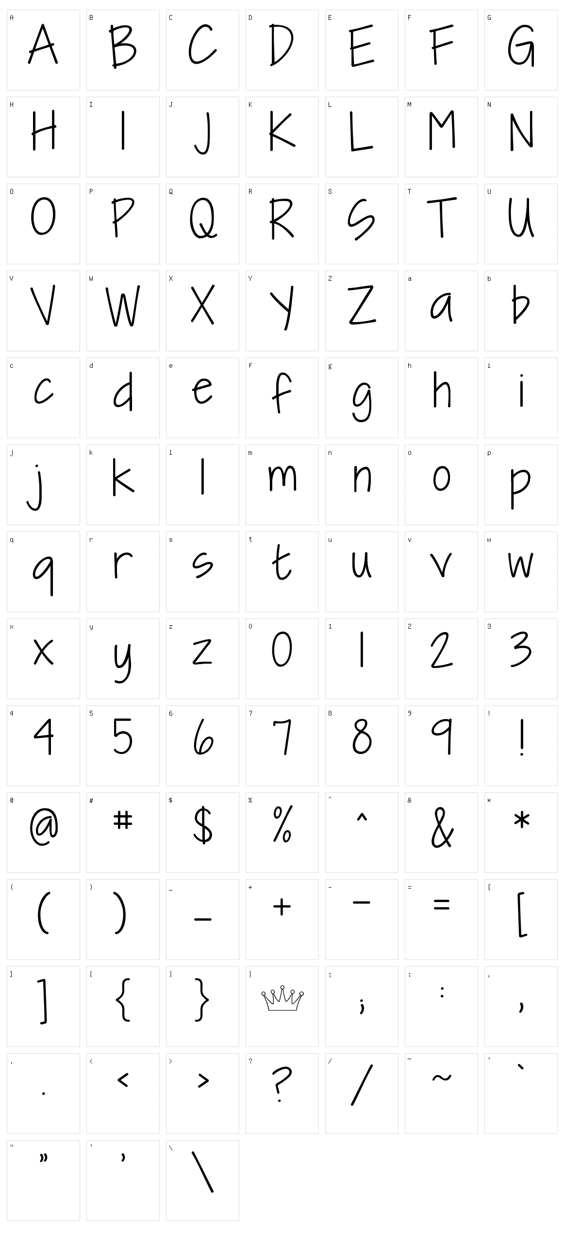 KG I Need A Font Character Set