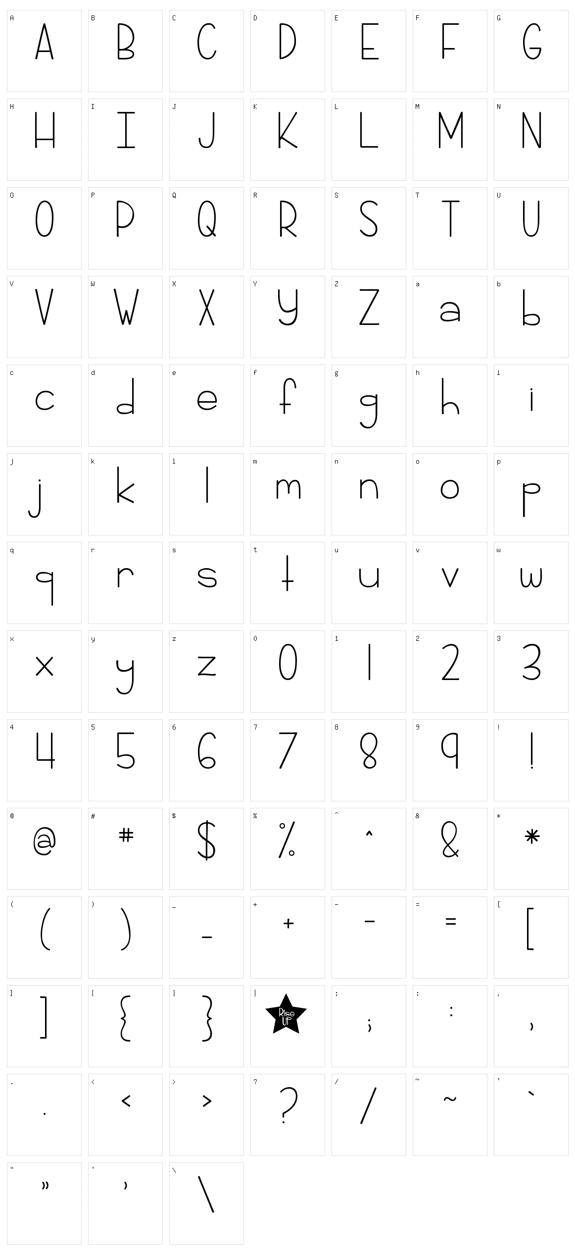 KG Rise UP Character Set