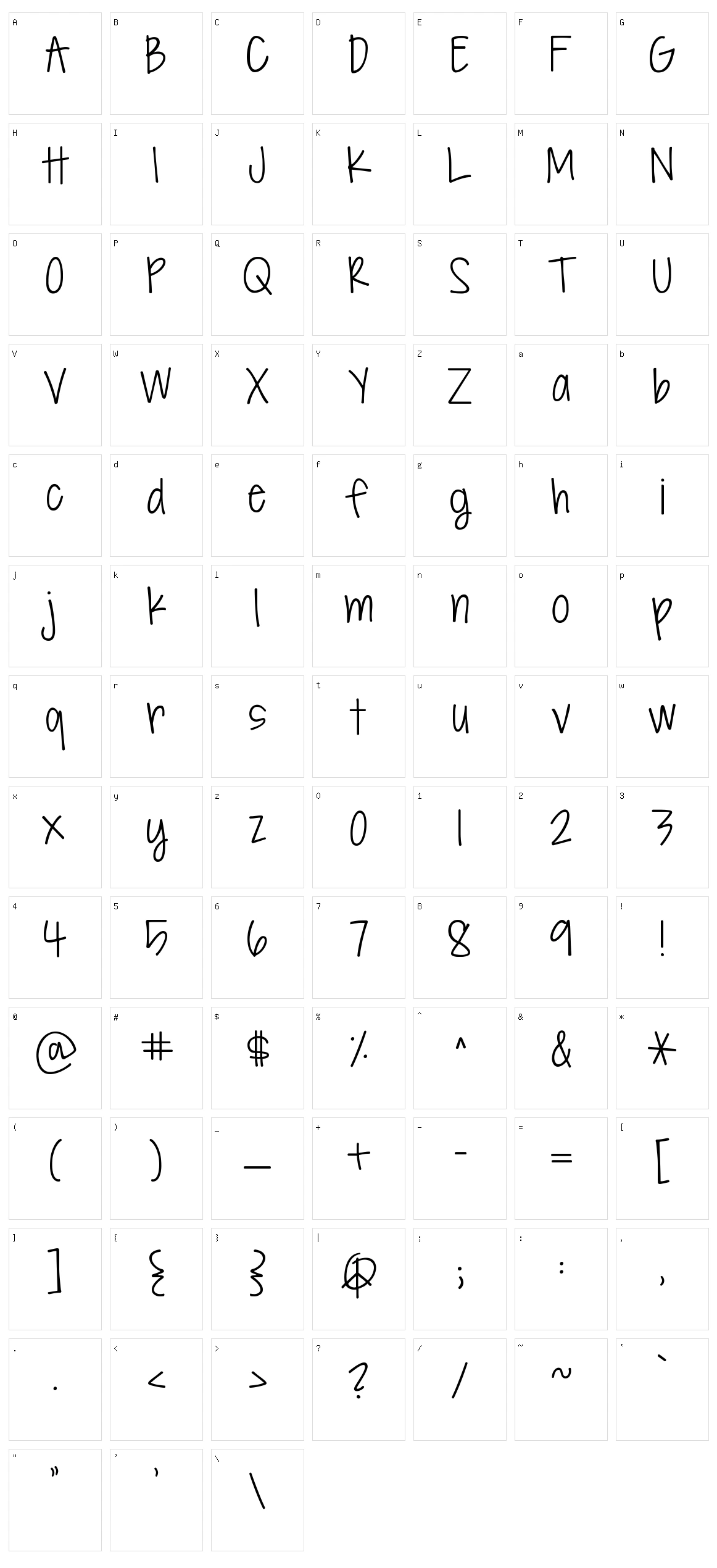 KG Seven Sixteen Character Set