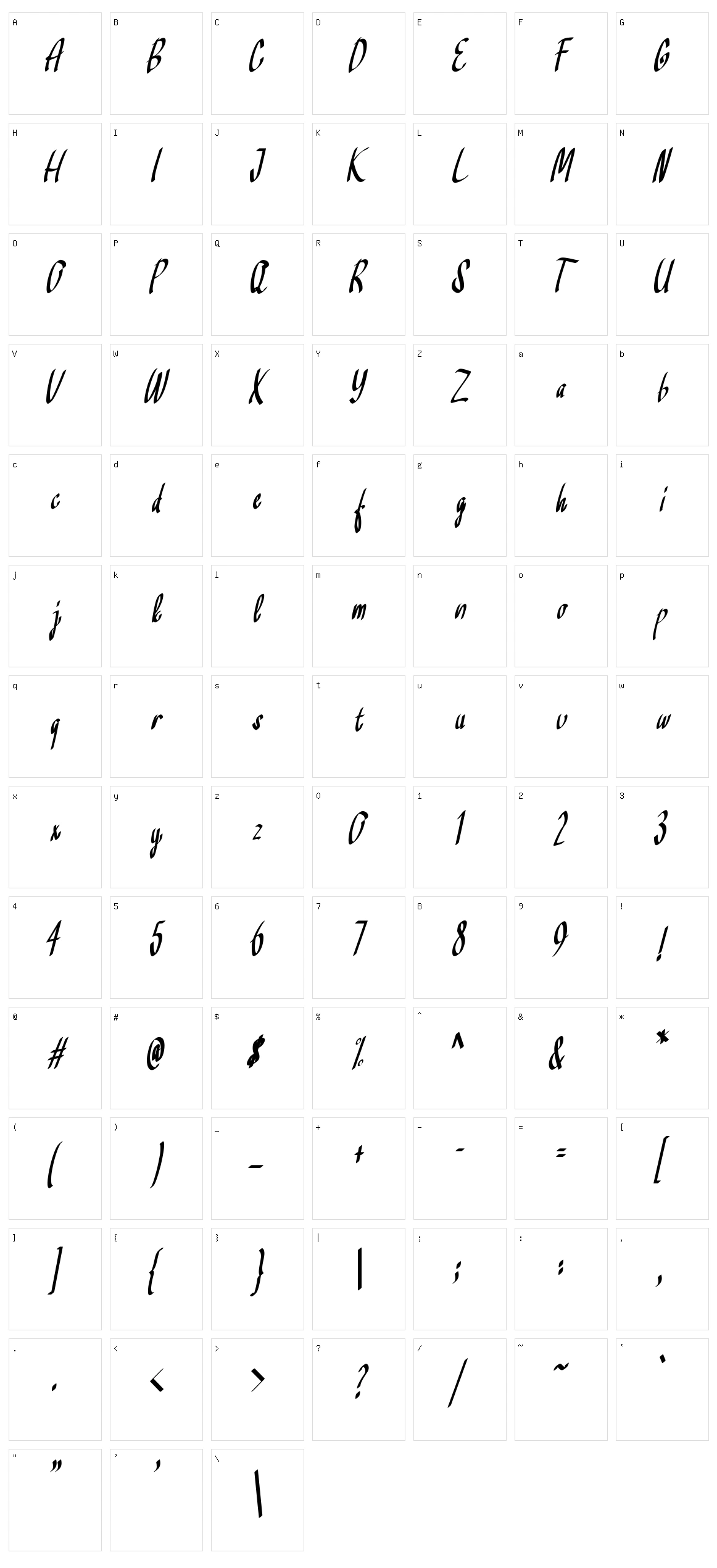 Khalifa Character Set