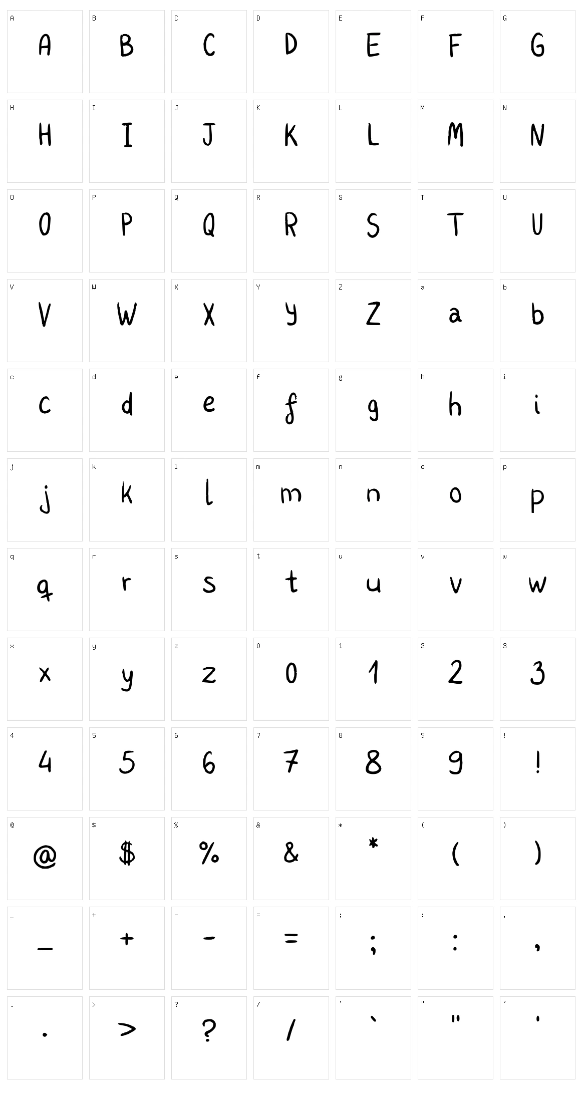 Kharu Character Set