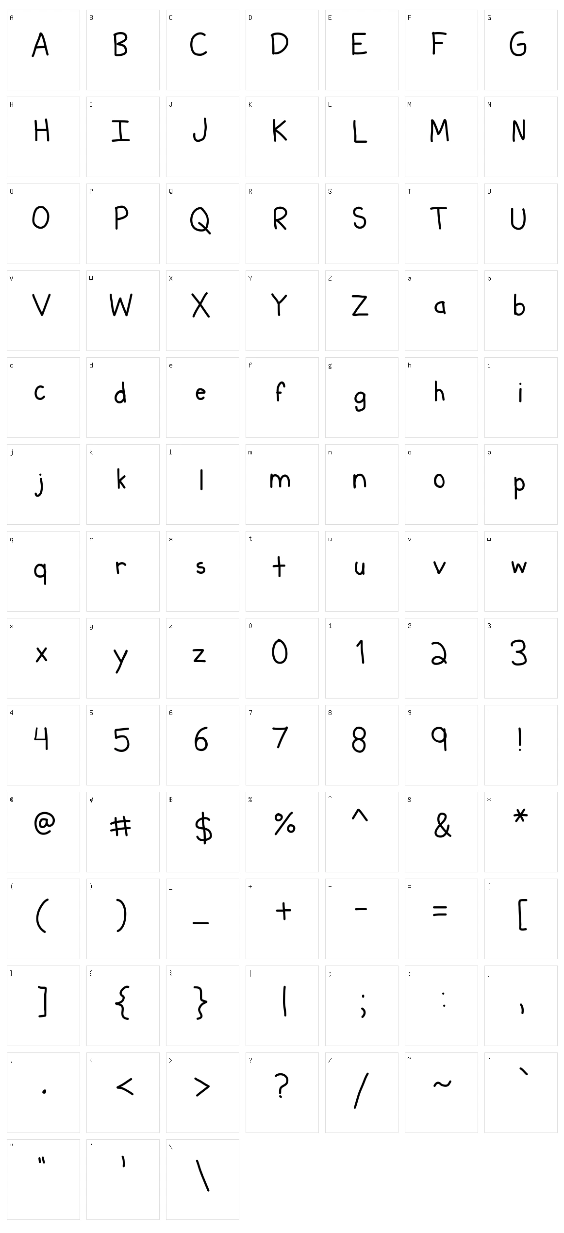 Kiddish Character Set