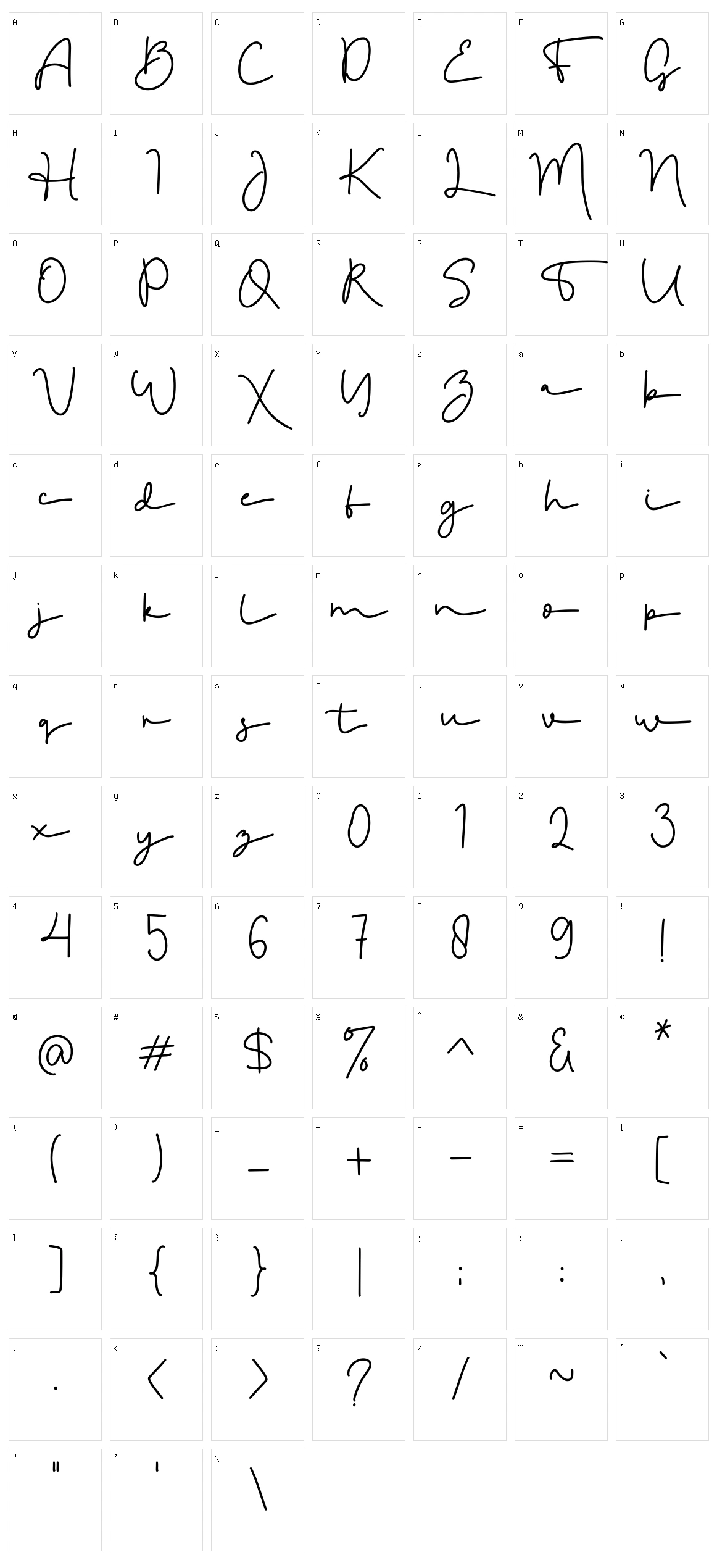 Kiddos Handmade Script Character Set