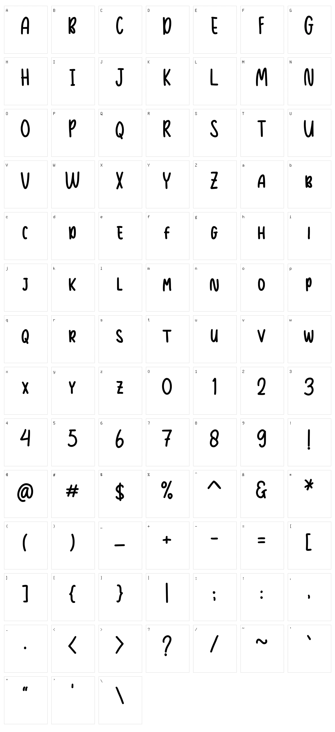 Kiddos Handmade Serif Character Set