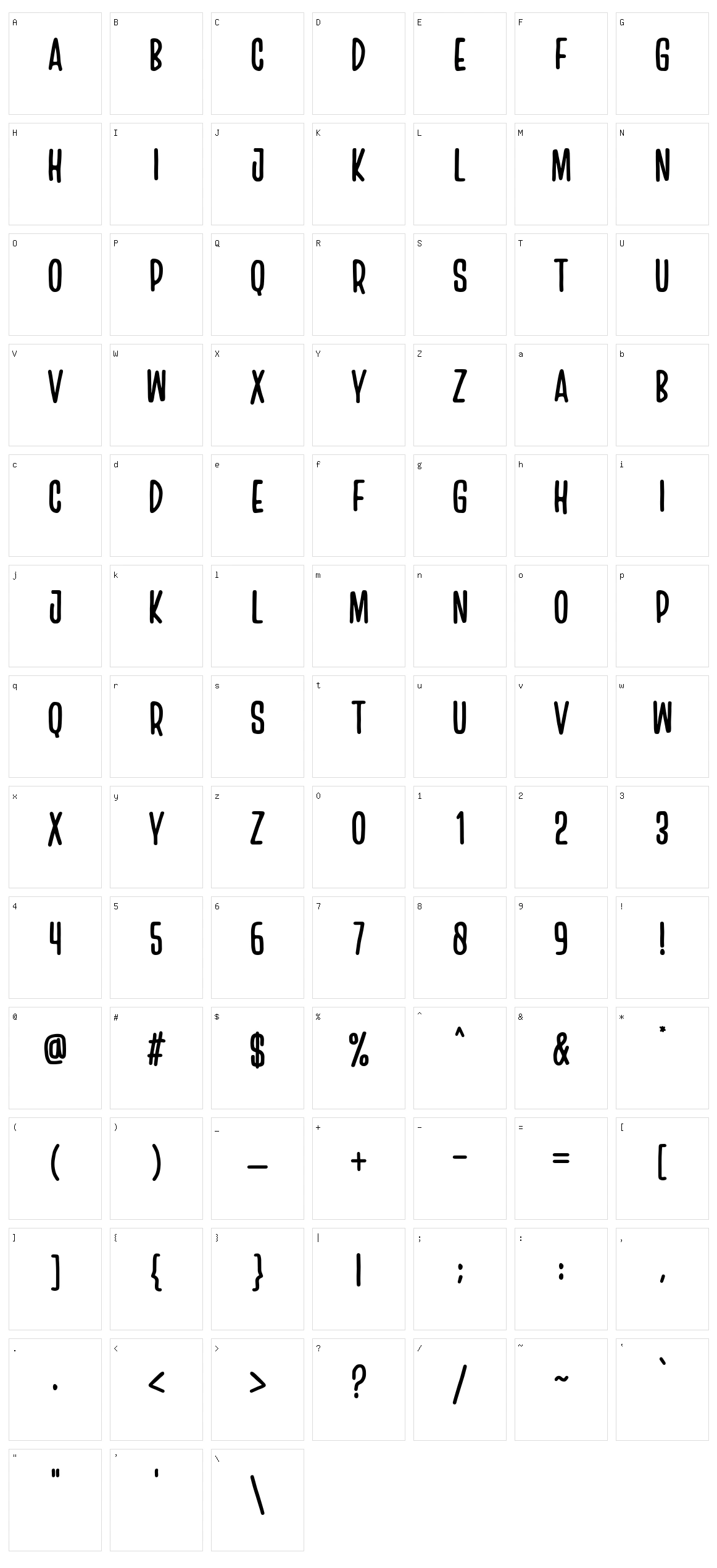 Kiddy Times Character Set