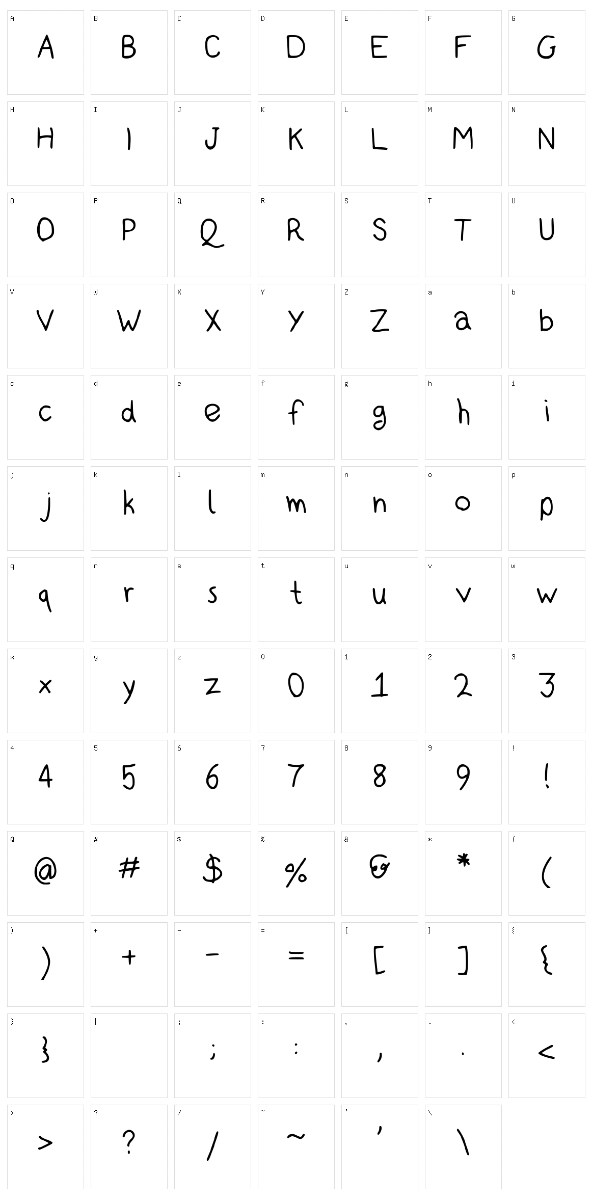 KidSans Character Set
