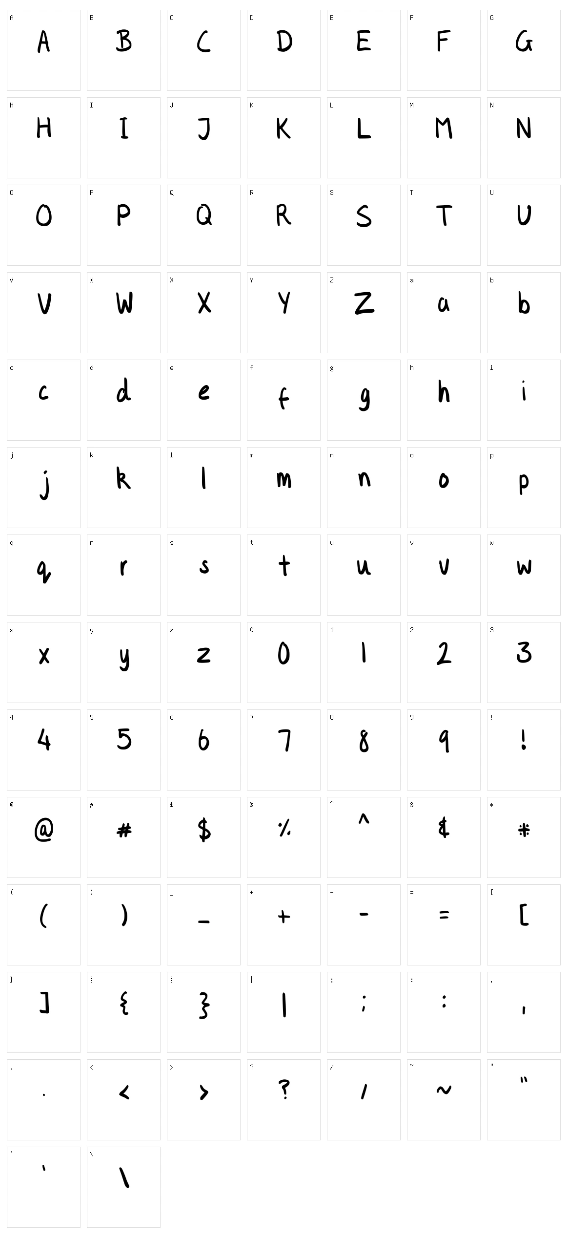 Kidult Character Set