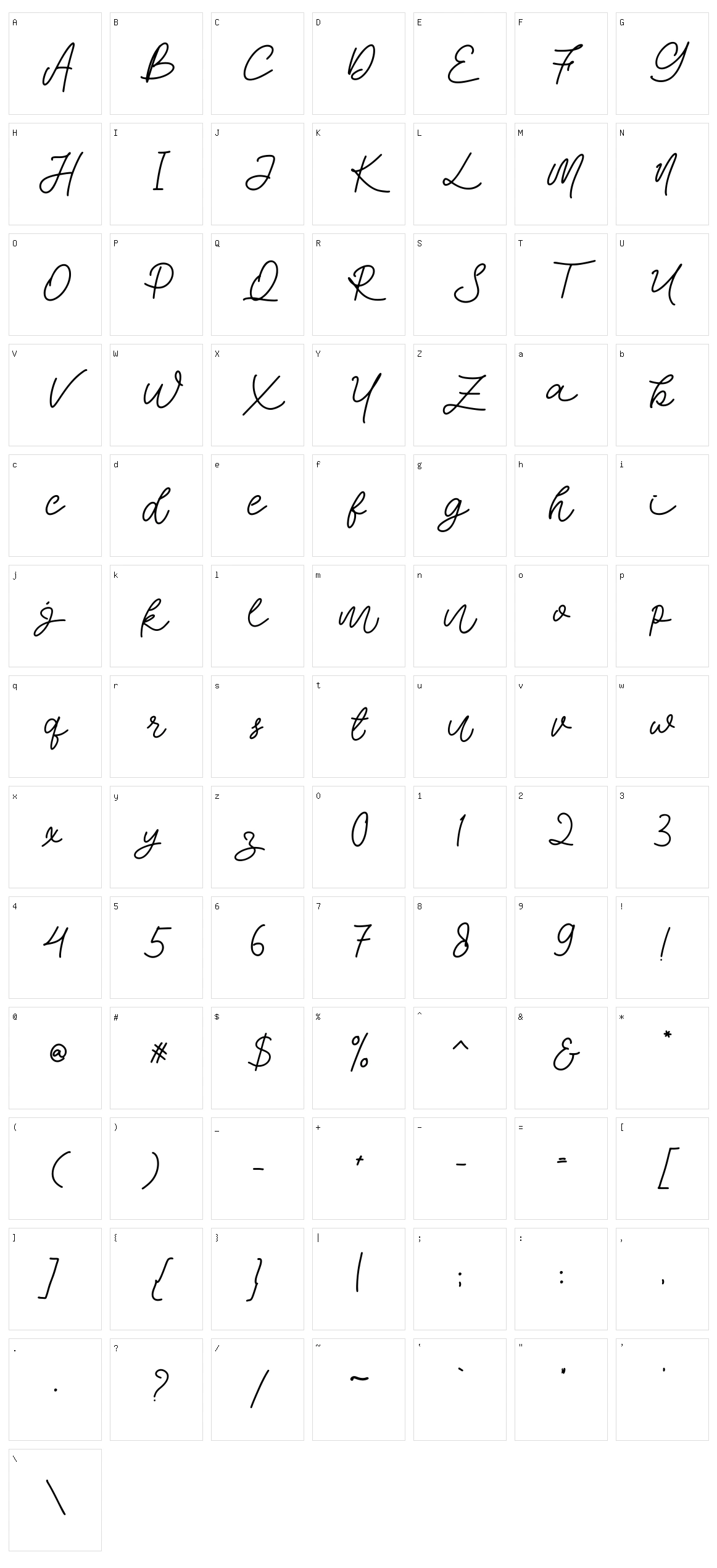 Killara Character Set