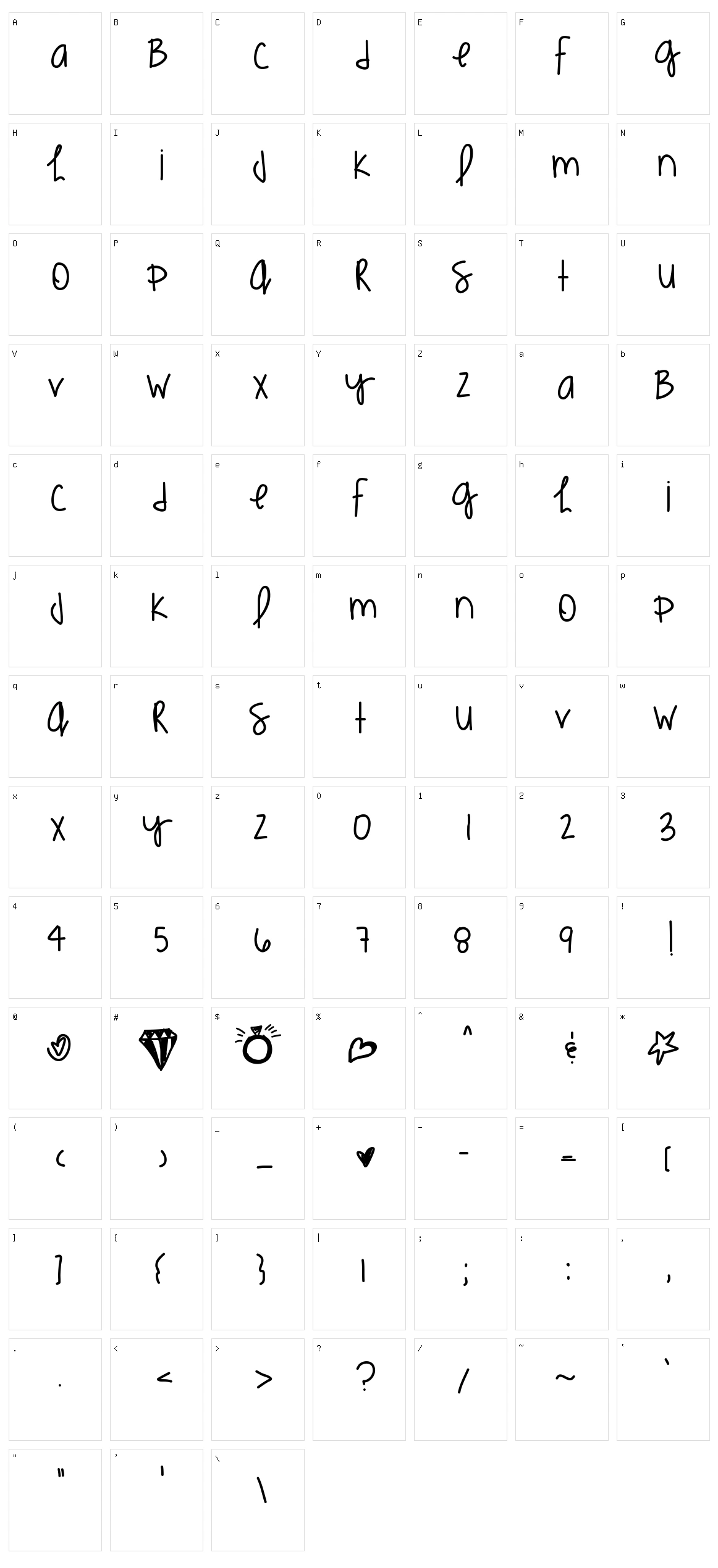 Kimmies Hand Character Set