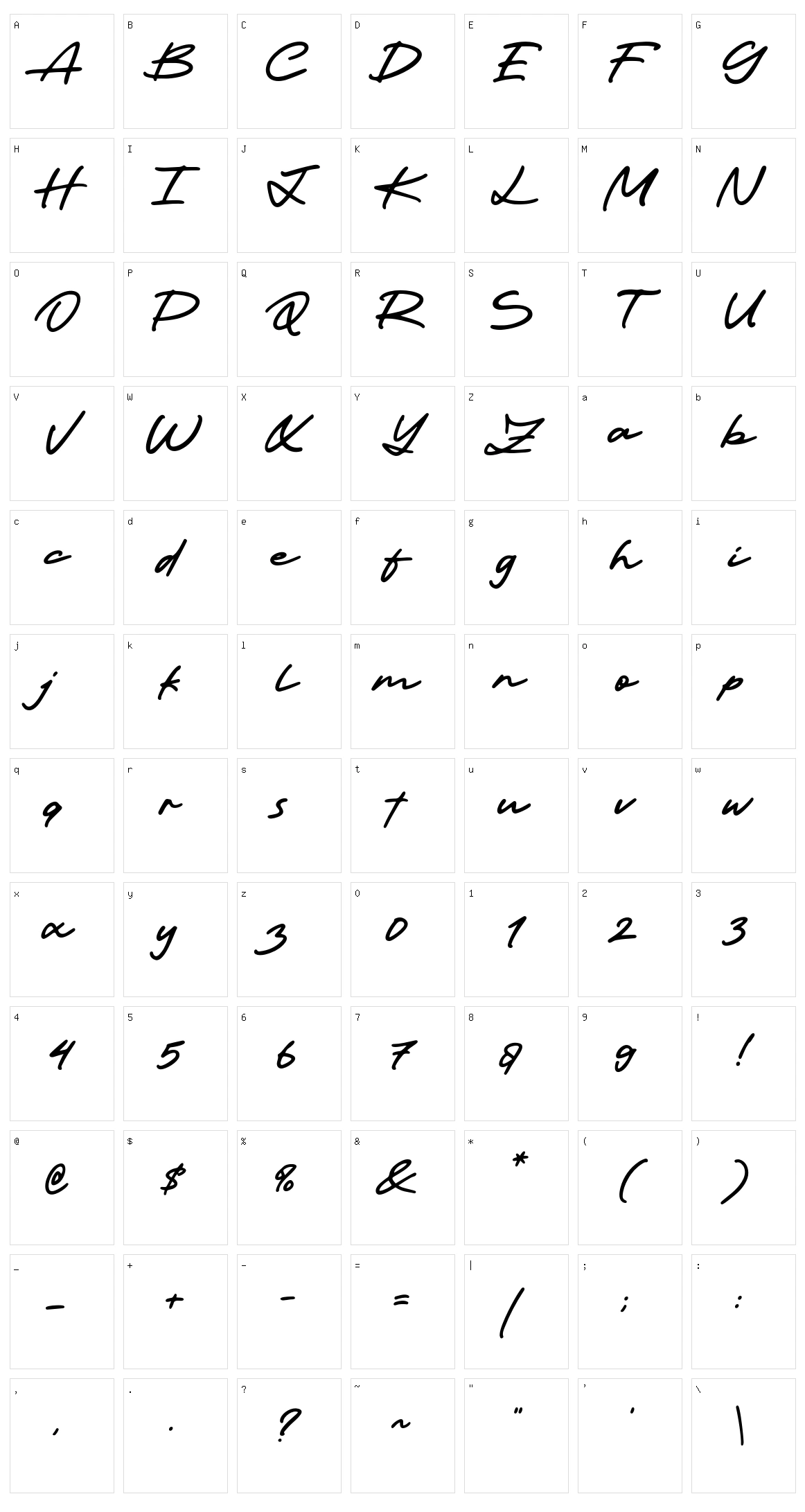 Kingshare Character Set