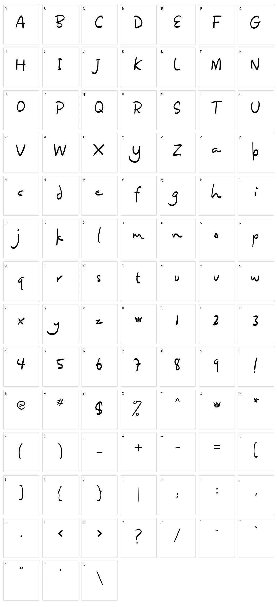 Kingtom Character Set