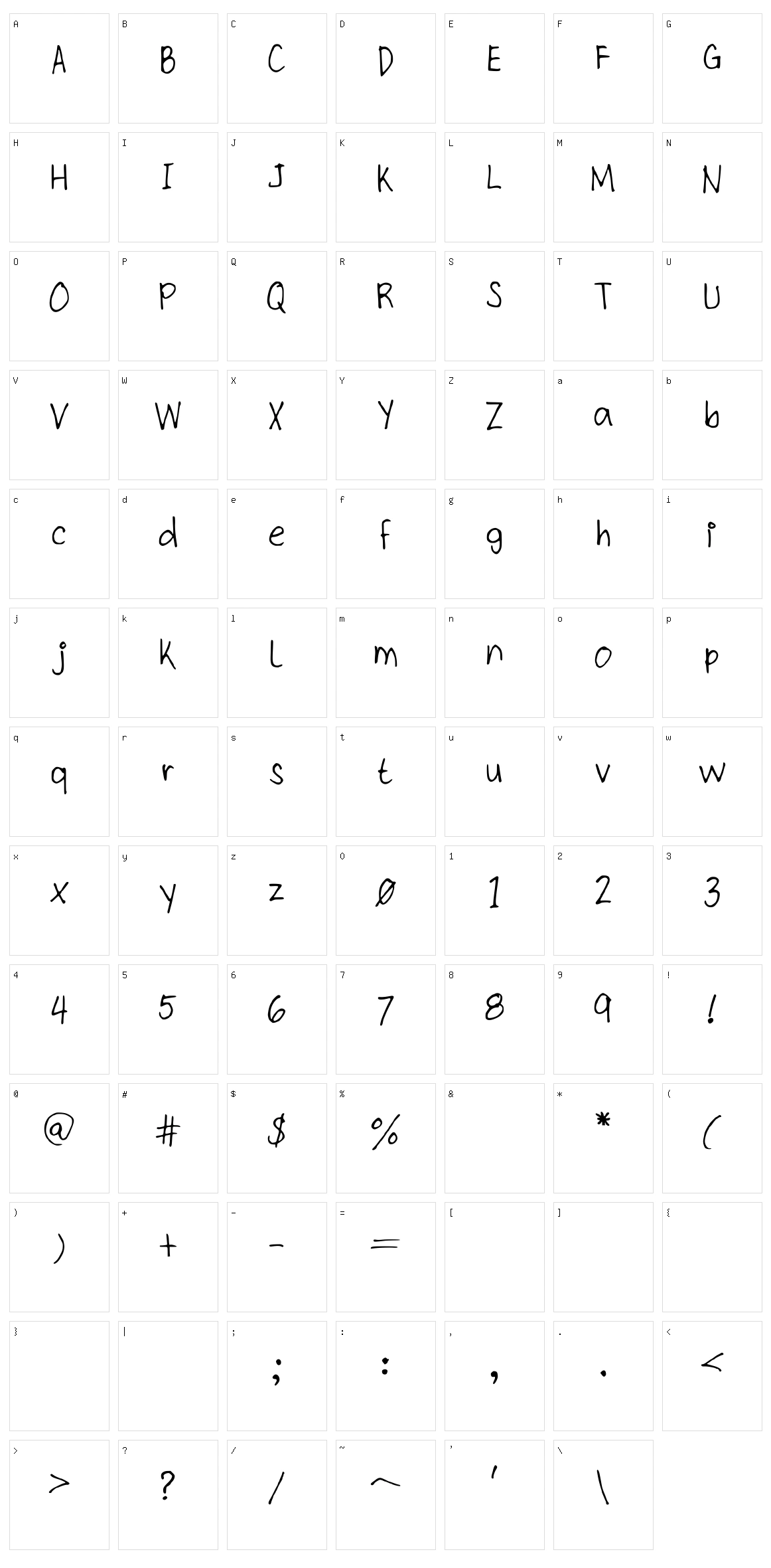 Kit Type Thin Character Set