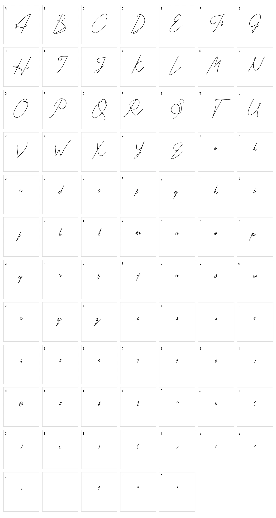 Kitti Script Character Set
