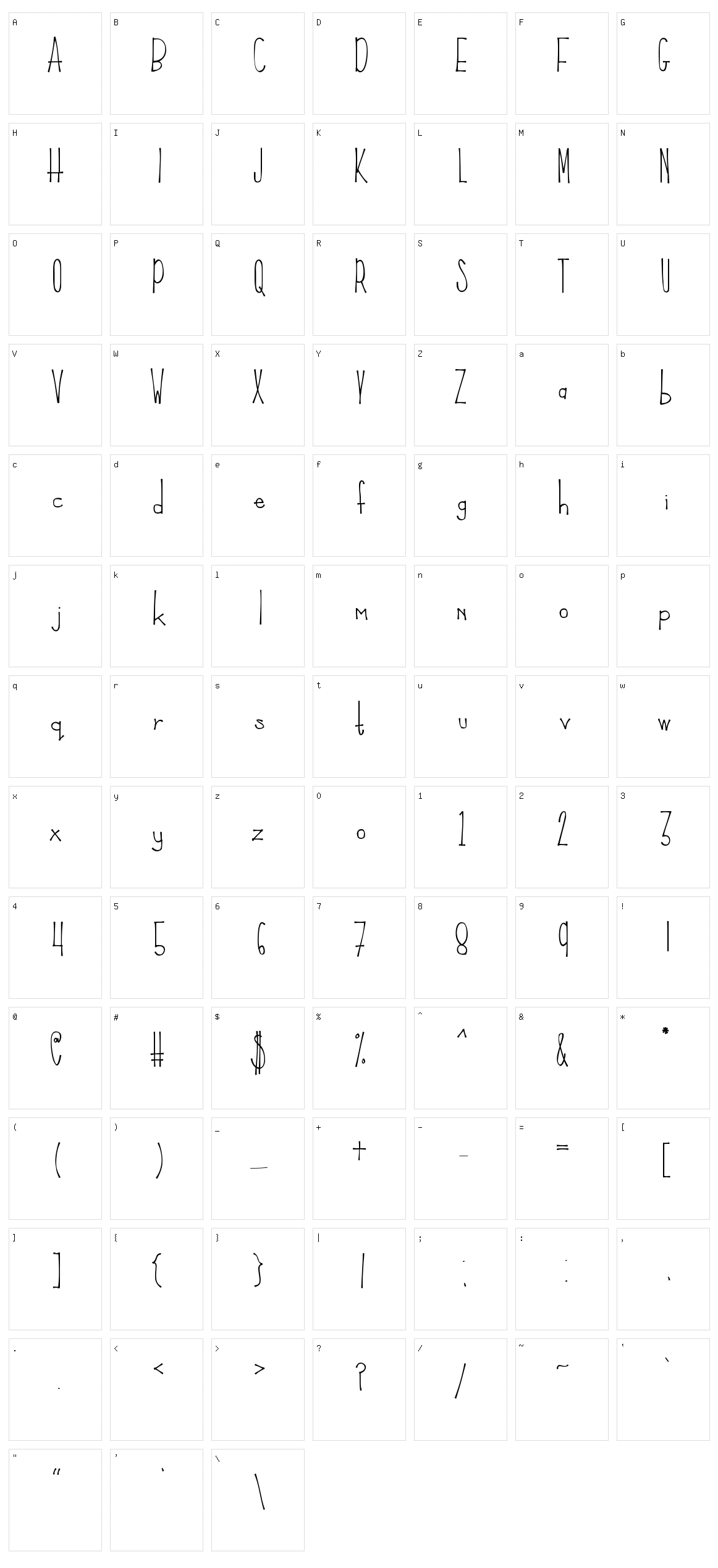 KL Frances Character Set