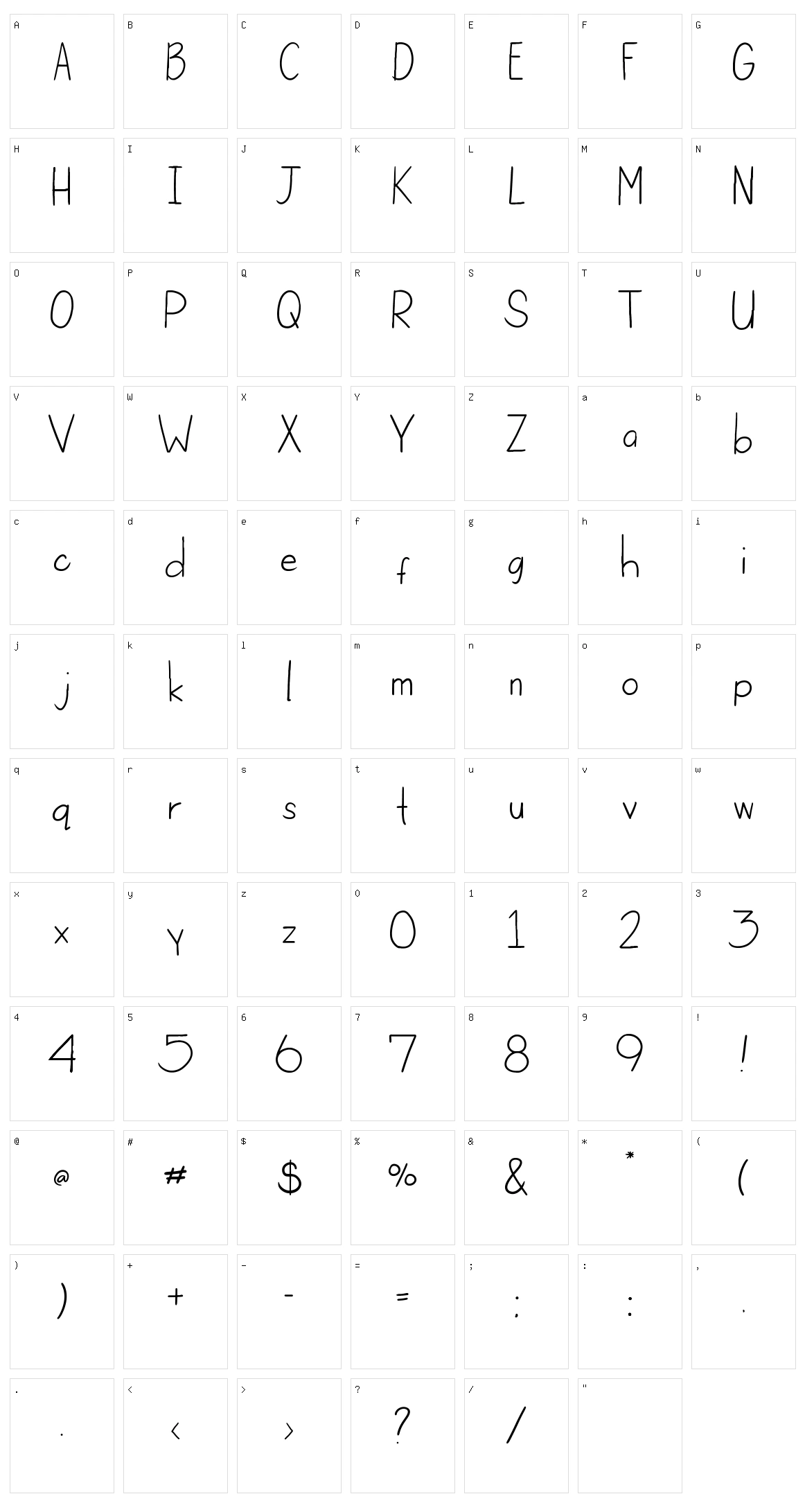 Klaud Handwriting Character Set