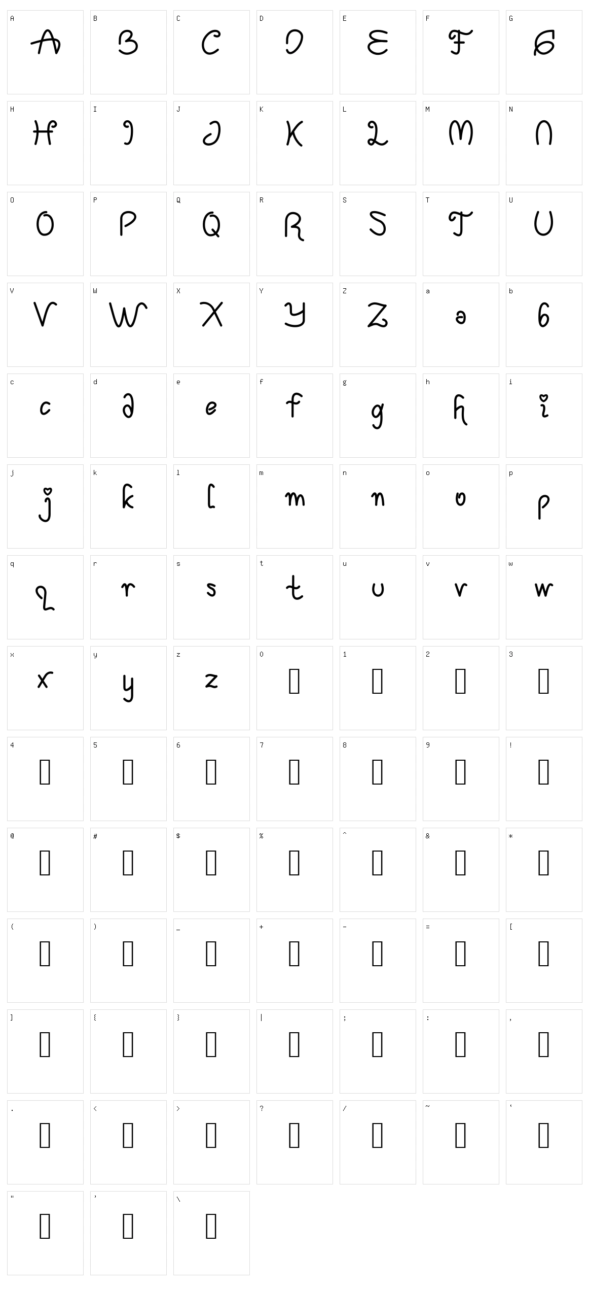 Klenthing Character Set