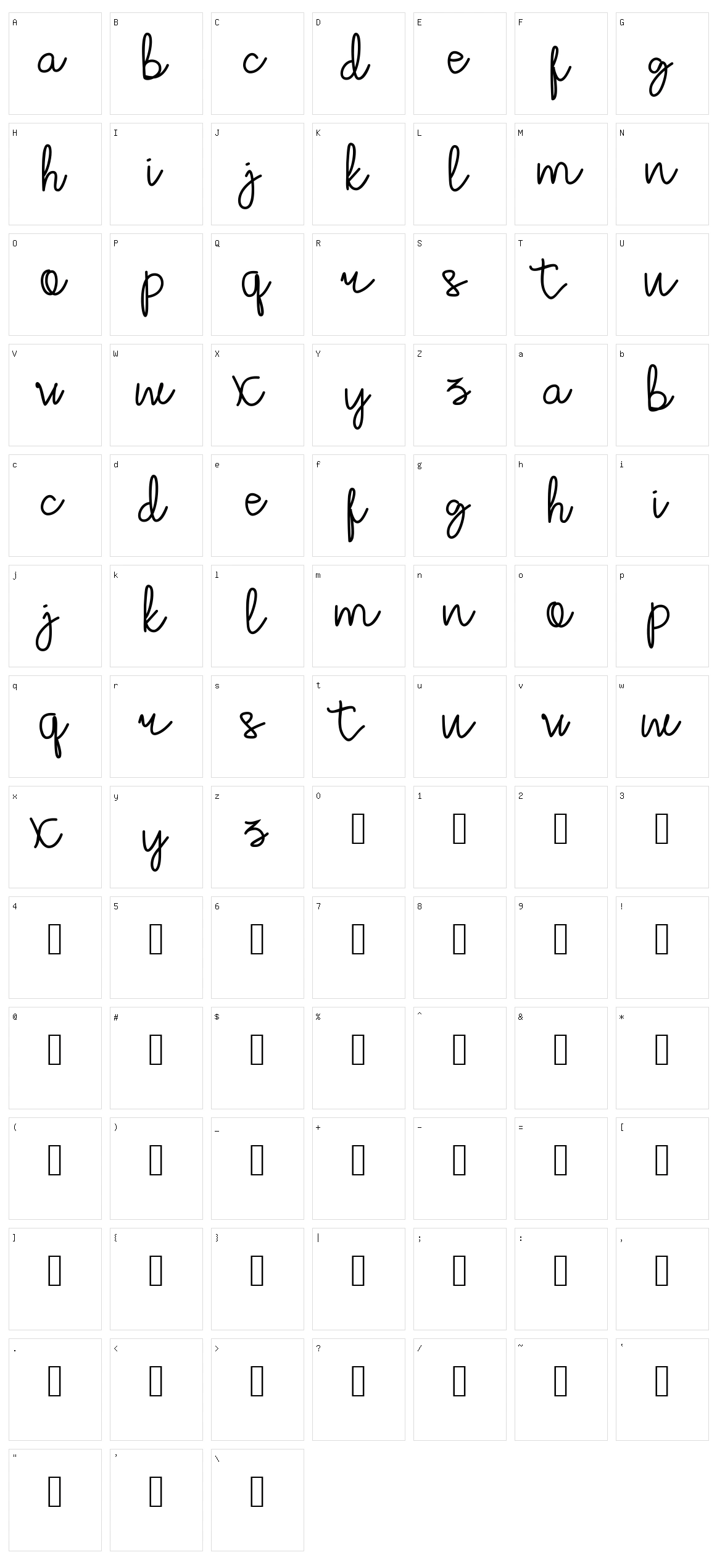 Kluban Character Set